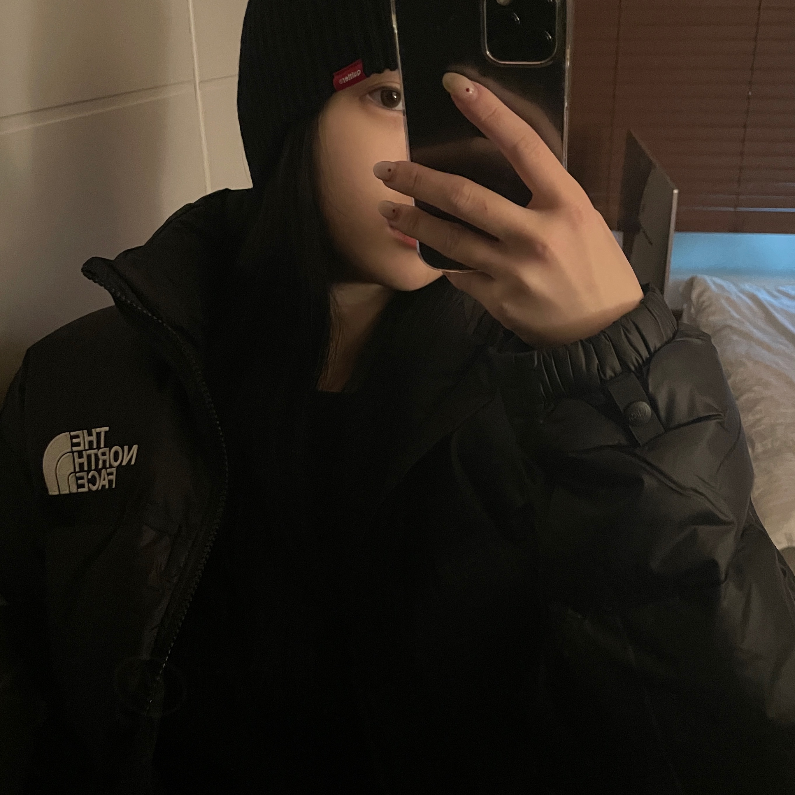 The North Face 1996 Eco Nuptse Jacket Black 착용 스타일