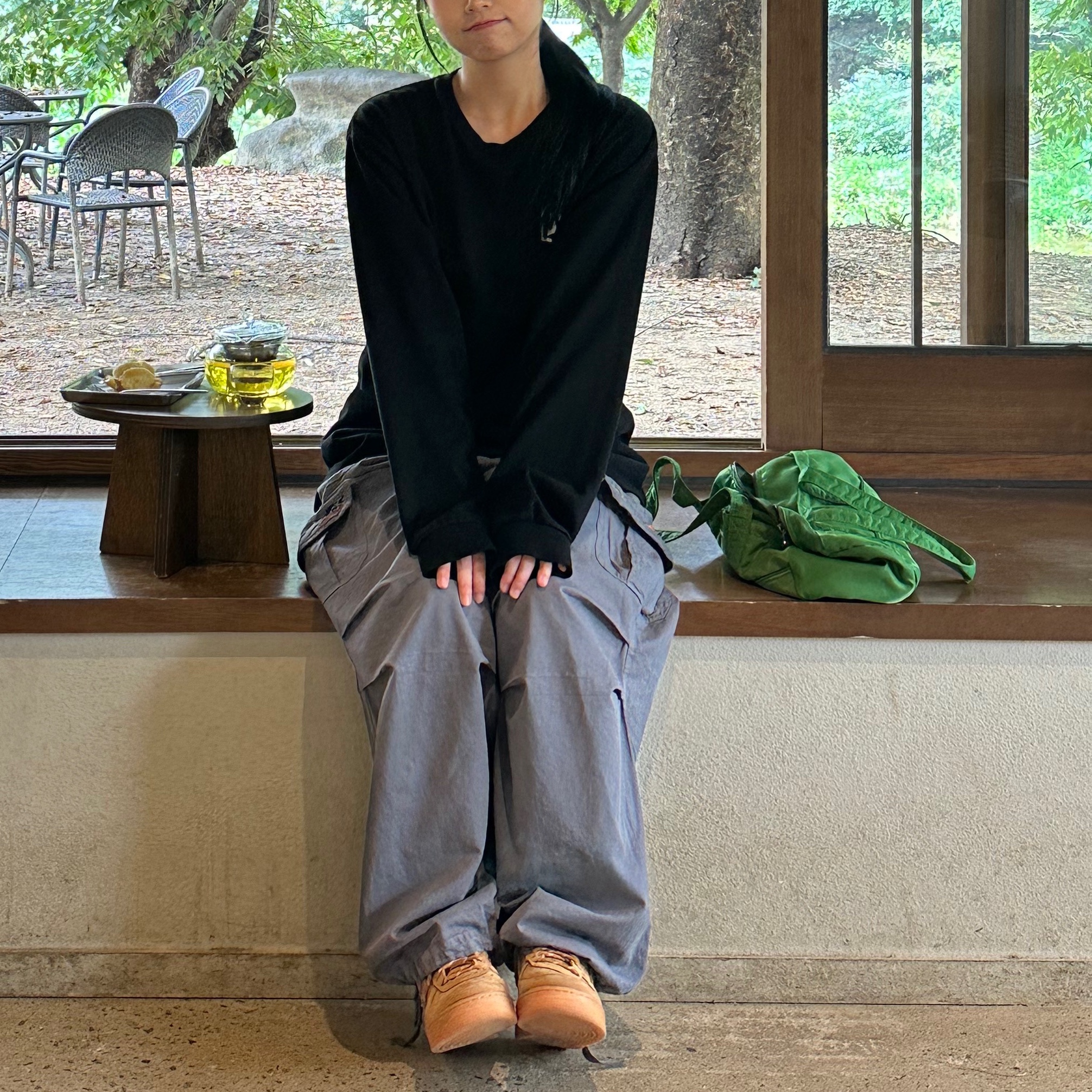 Deus Ex Machina Seoul College Long Sleeve T-Shirt Black, Nike Air Force 1 '07 WB Flax 착용 스타일 - 4