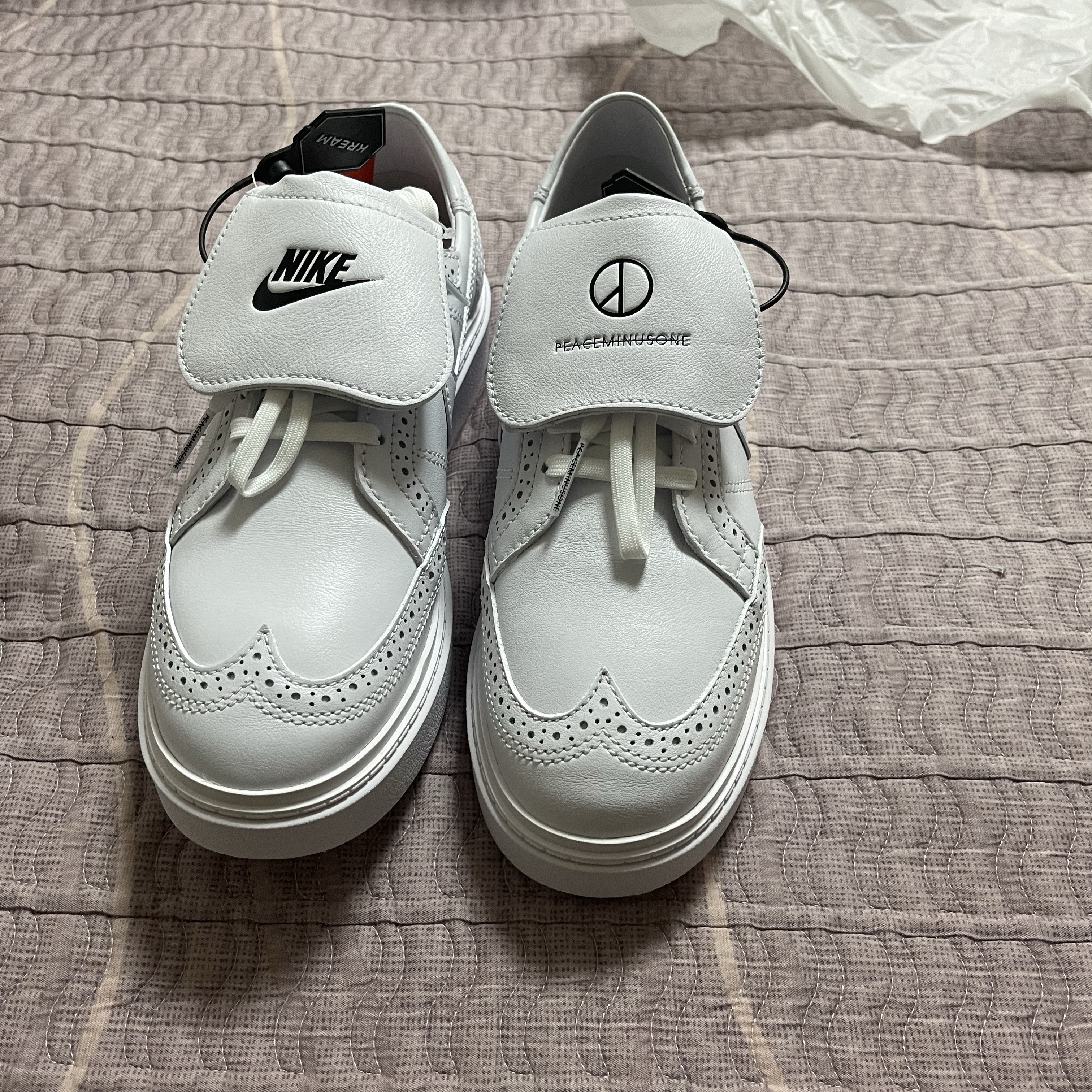 Nike x Peaceminusone Kwondo1 White 착용 스타일 - 1
