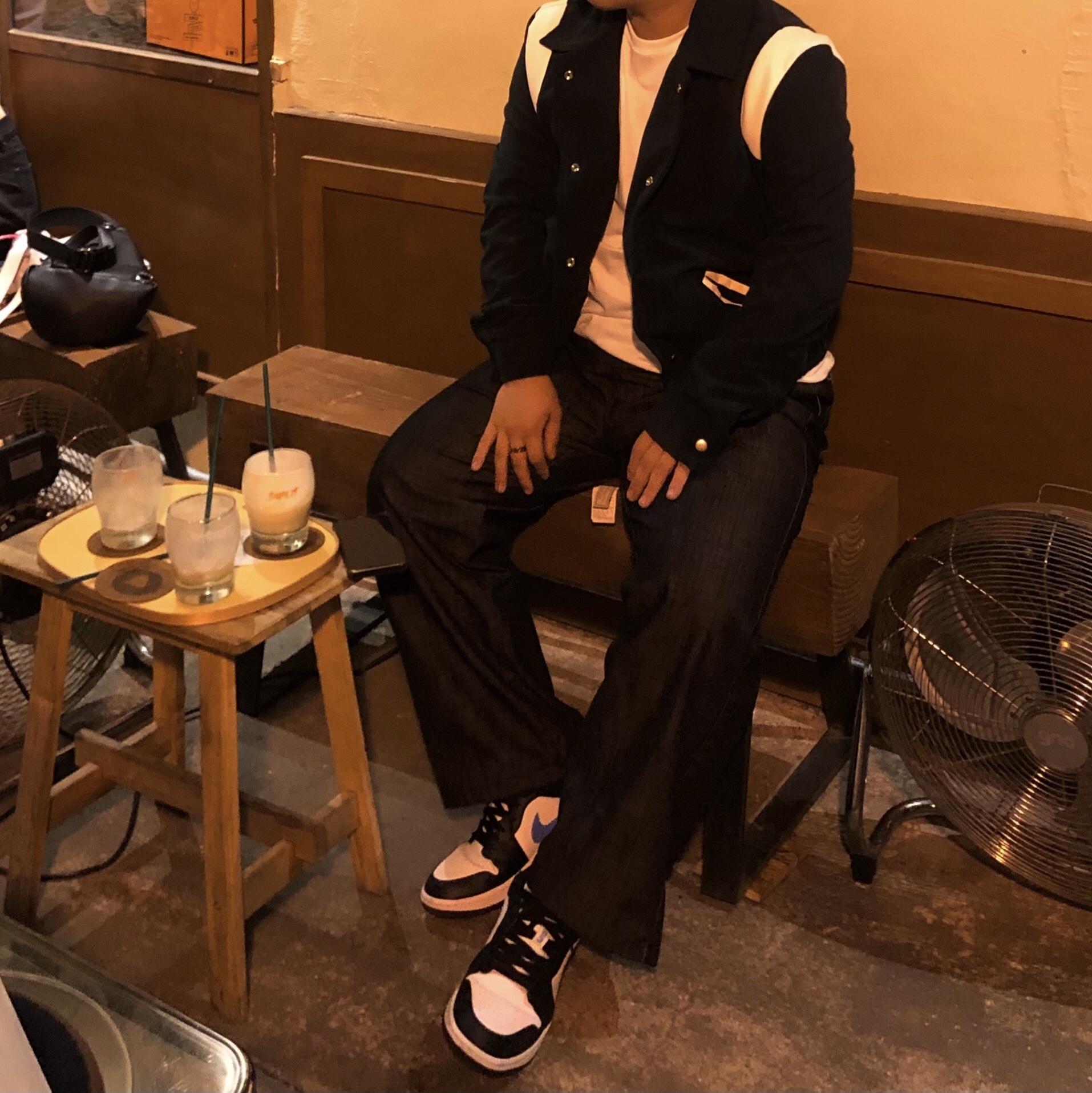 (W) Jordan 1 Low Black University Blue 착용 스타일