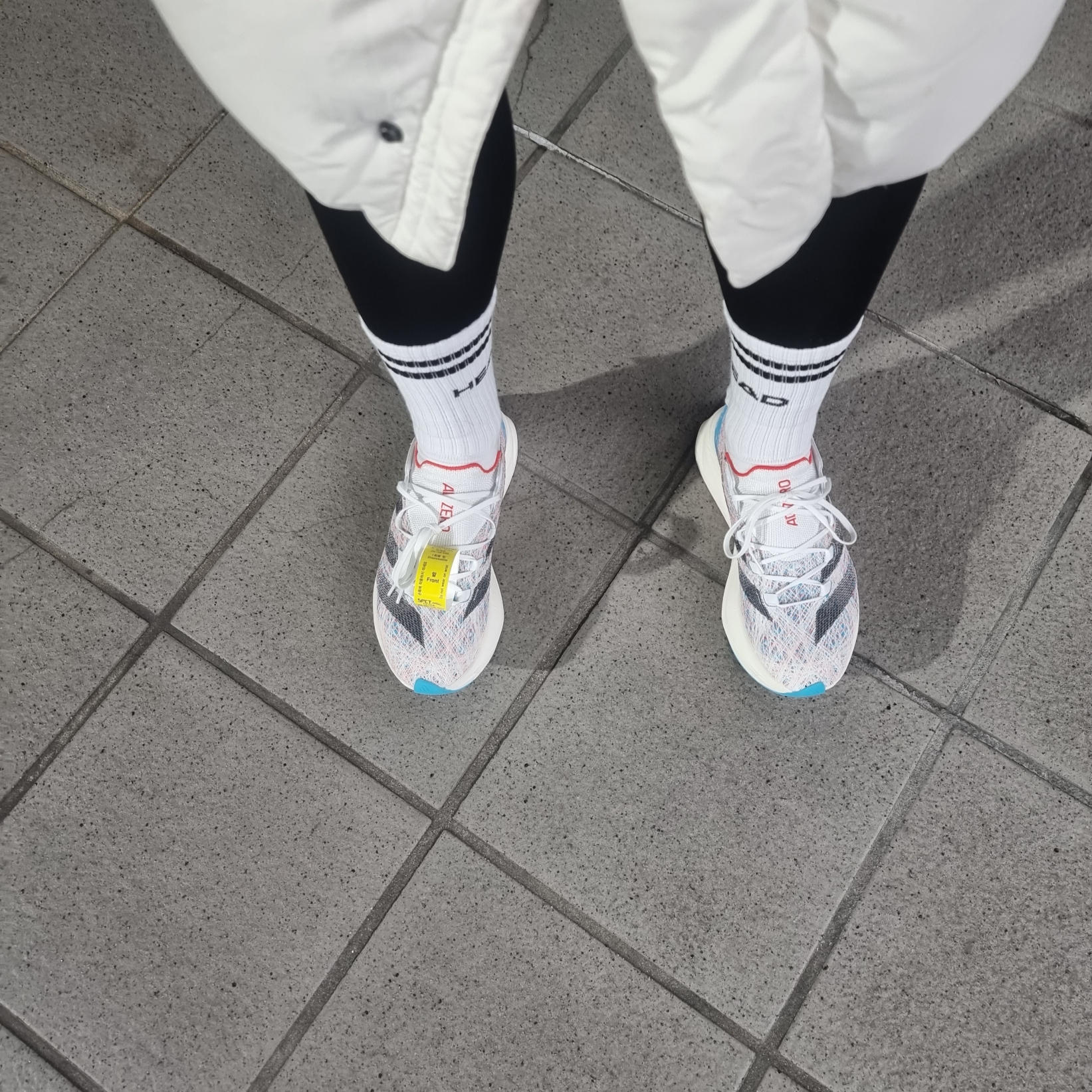 Adidas Adizero Prime X 2 Strung Lucid Cyan 착용 스타일 - 2