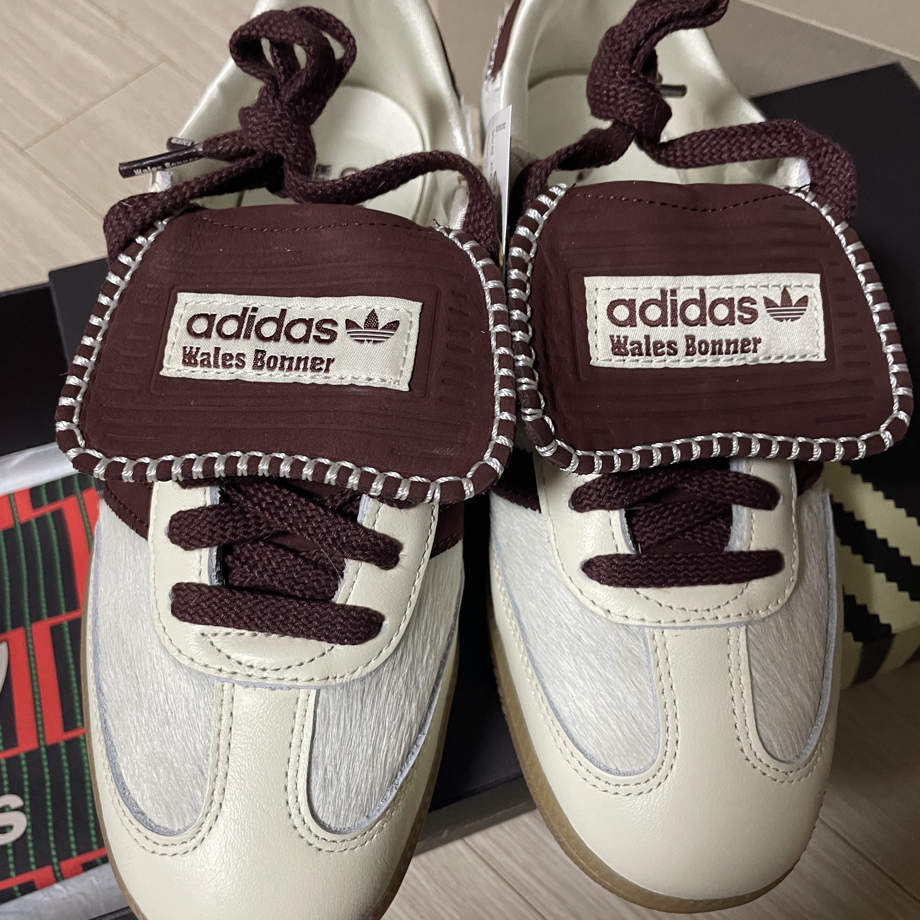 Adidas x Wales Bonner Pony Tonal Samba Cream White Mystery Brown 착용 스타일 - 2