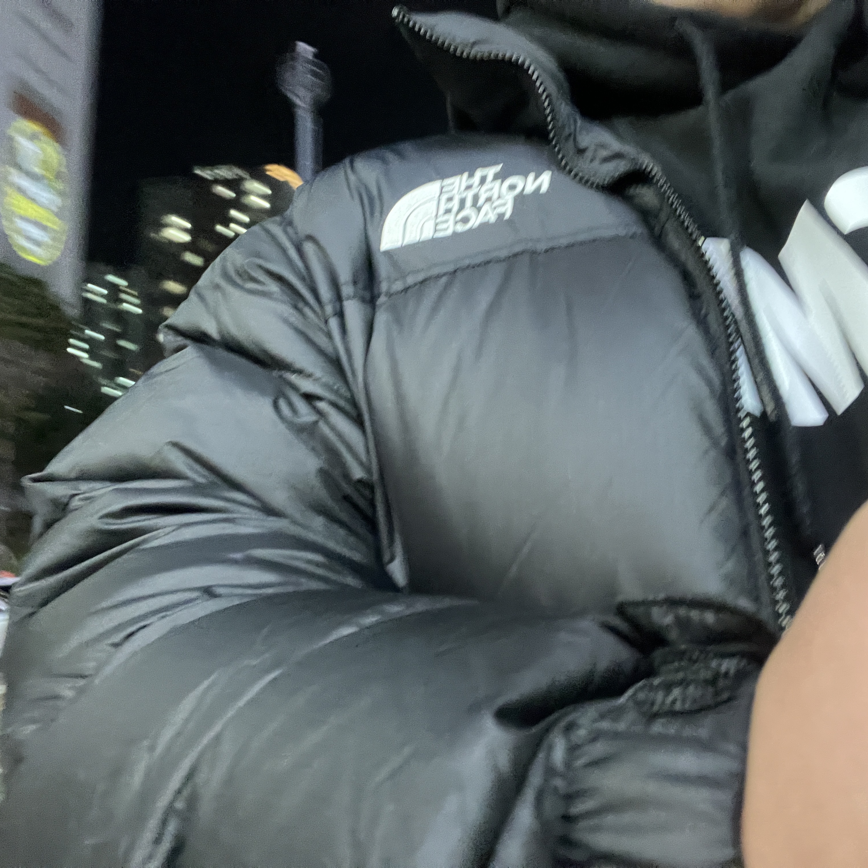 The North Face 1996 Eco Nuptse Jacket Black 착용 스타일