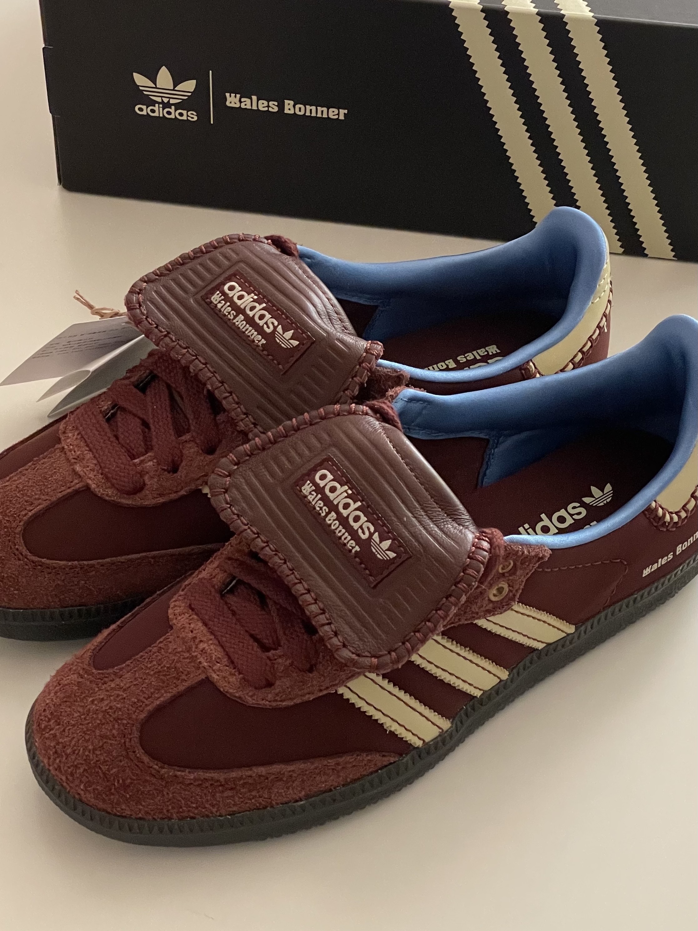 Adidas x Wales Bonner Nylon Samba Fox Brown Sandy Beige 착용 스타일