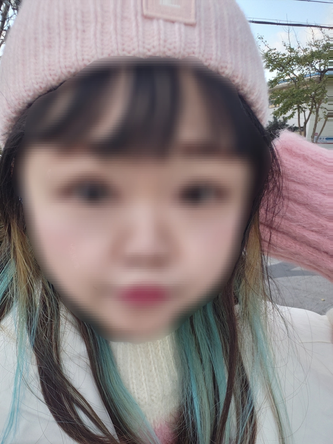 (Kids) Acne Studios Ribbed Beanie Hat Faded Pink Melange 착용 스타일 - 1