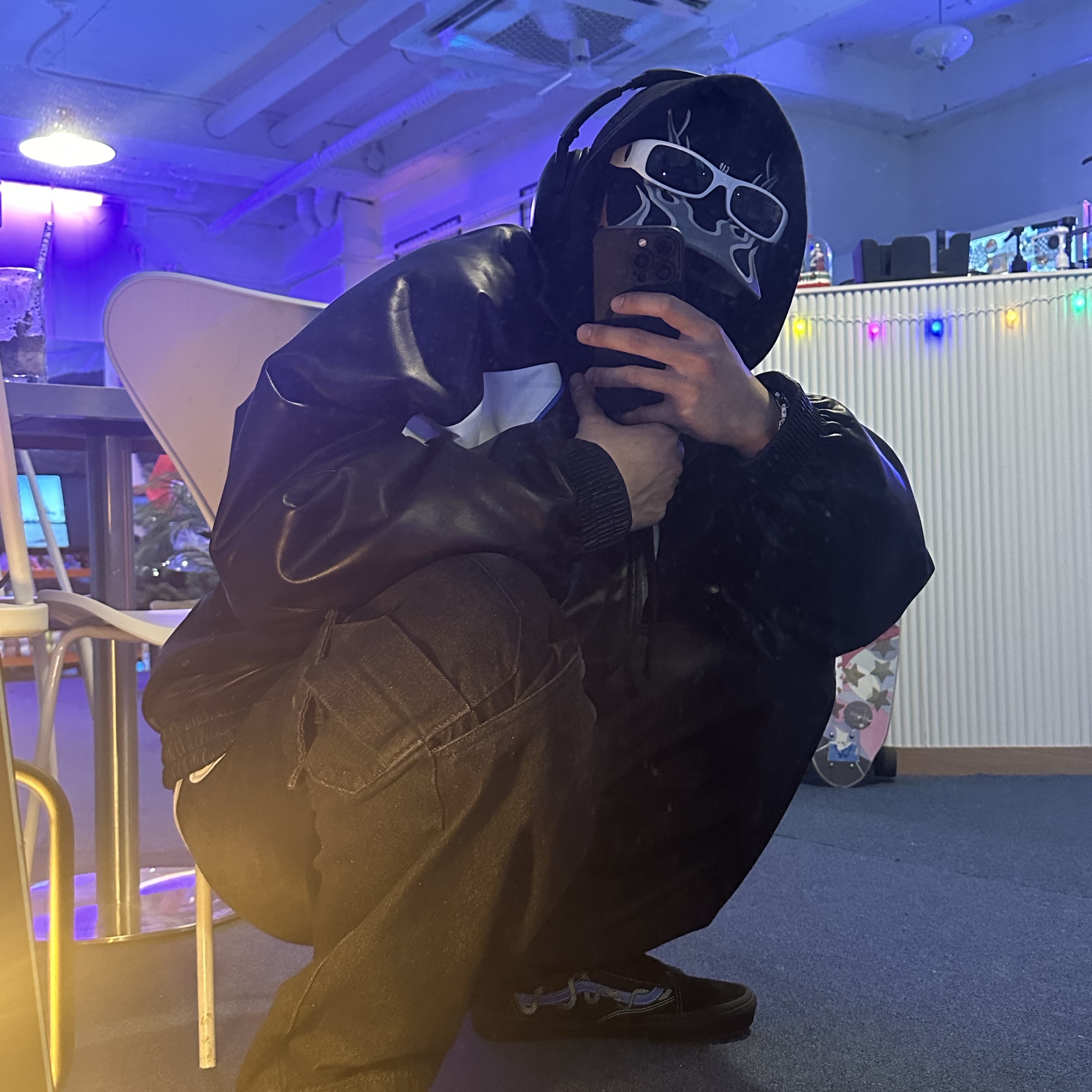 Stussy Dizzy Stock Hoodie Black, Ader Error Shopper Bag Z-Blue 착용 스타일 - 4