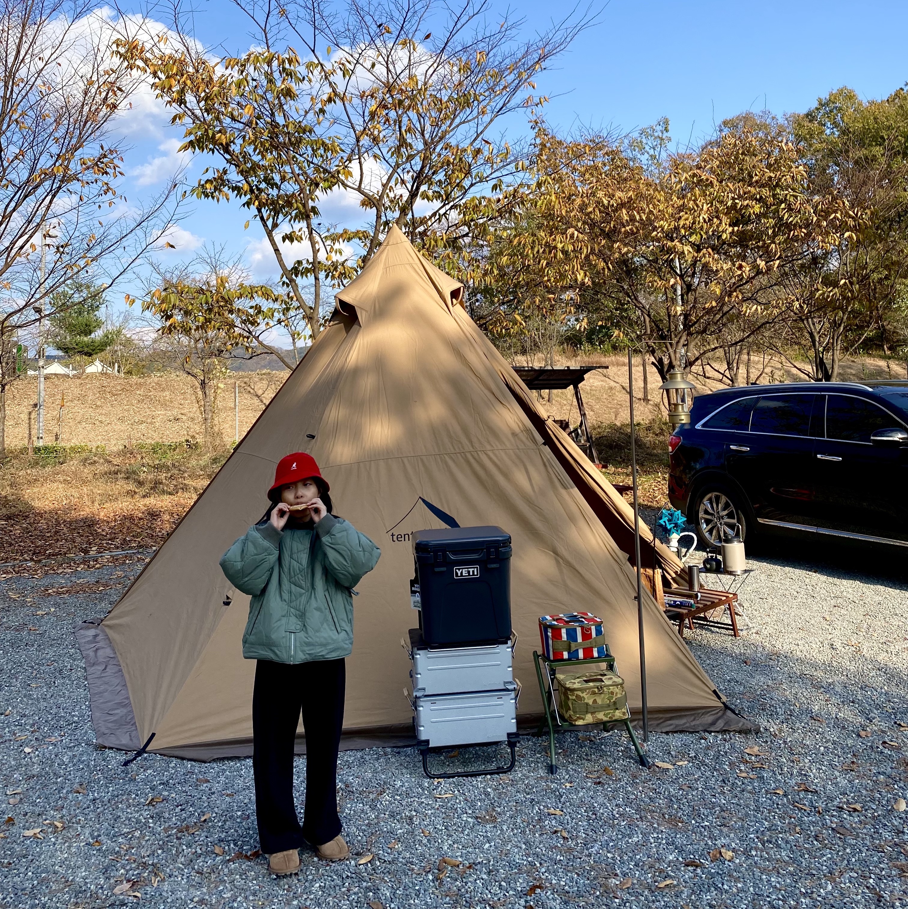 Helinox Tactical Field Office M Military Olive, Snow Peak Pile Driver 착용 스타일 - 5