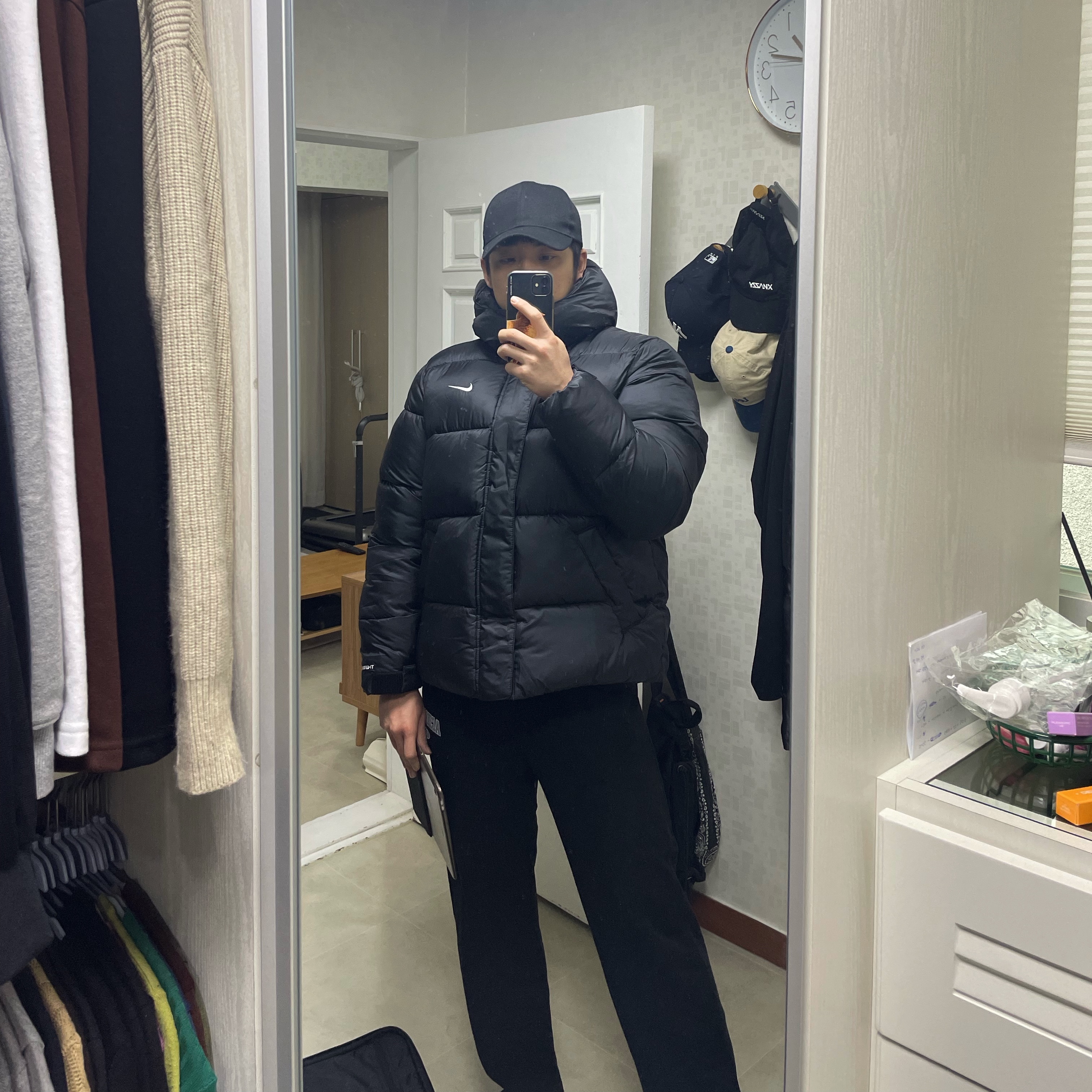 Nike Life Therma-Fit Puffer Jacket Black - Asia 착용 스타일 - 1