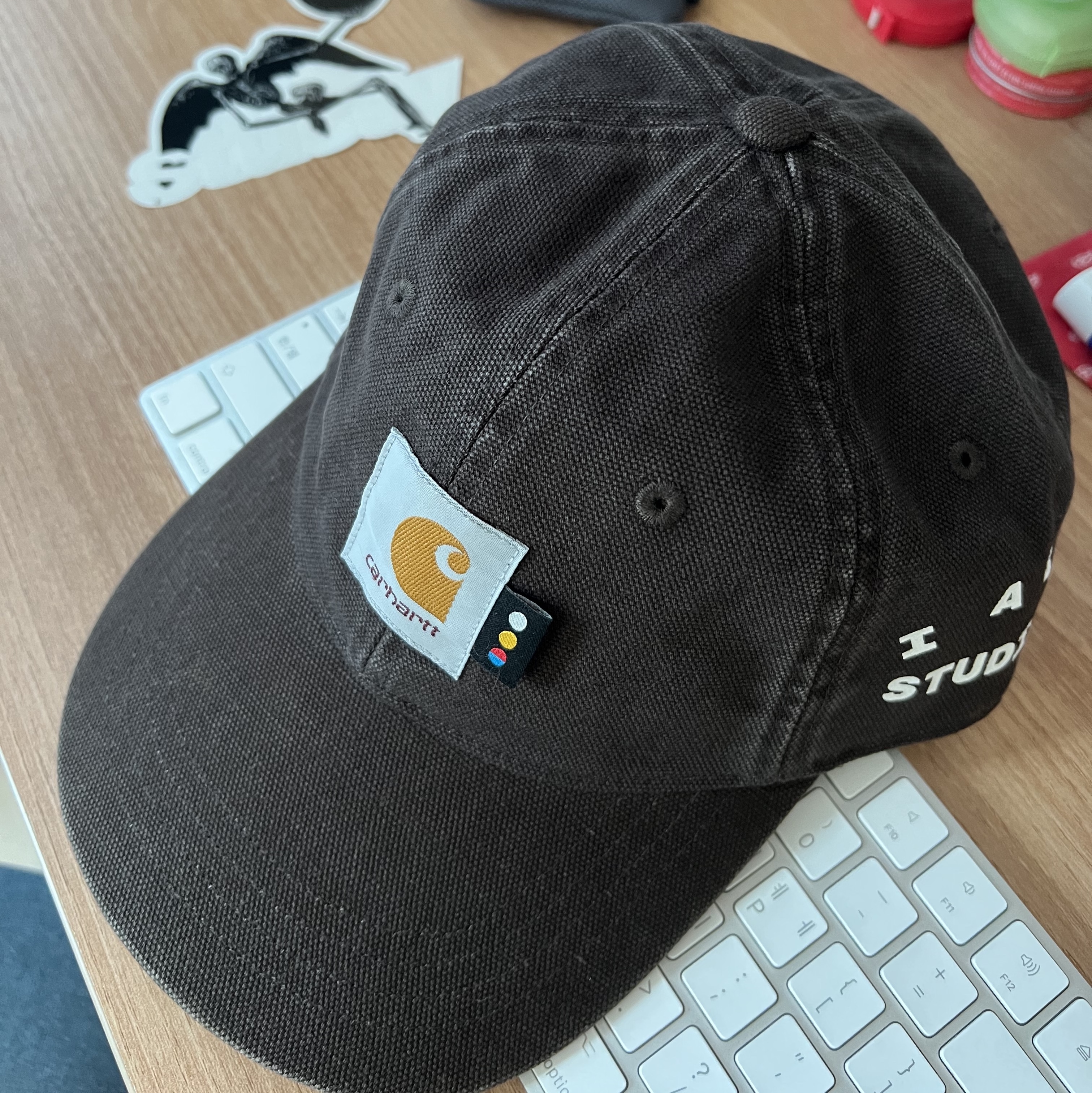 Carhartt WIP x IAB Studio Canvas 6-Panel Cap Tobacco 착용 스타일