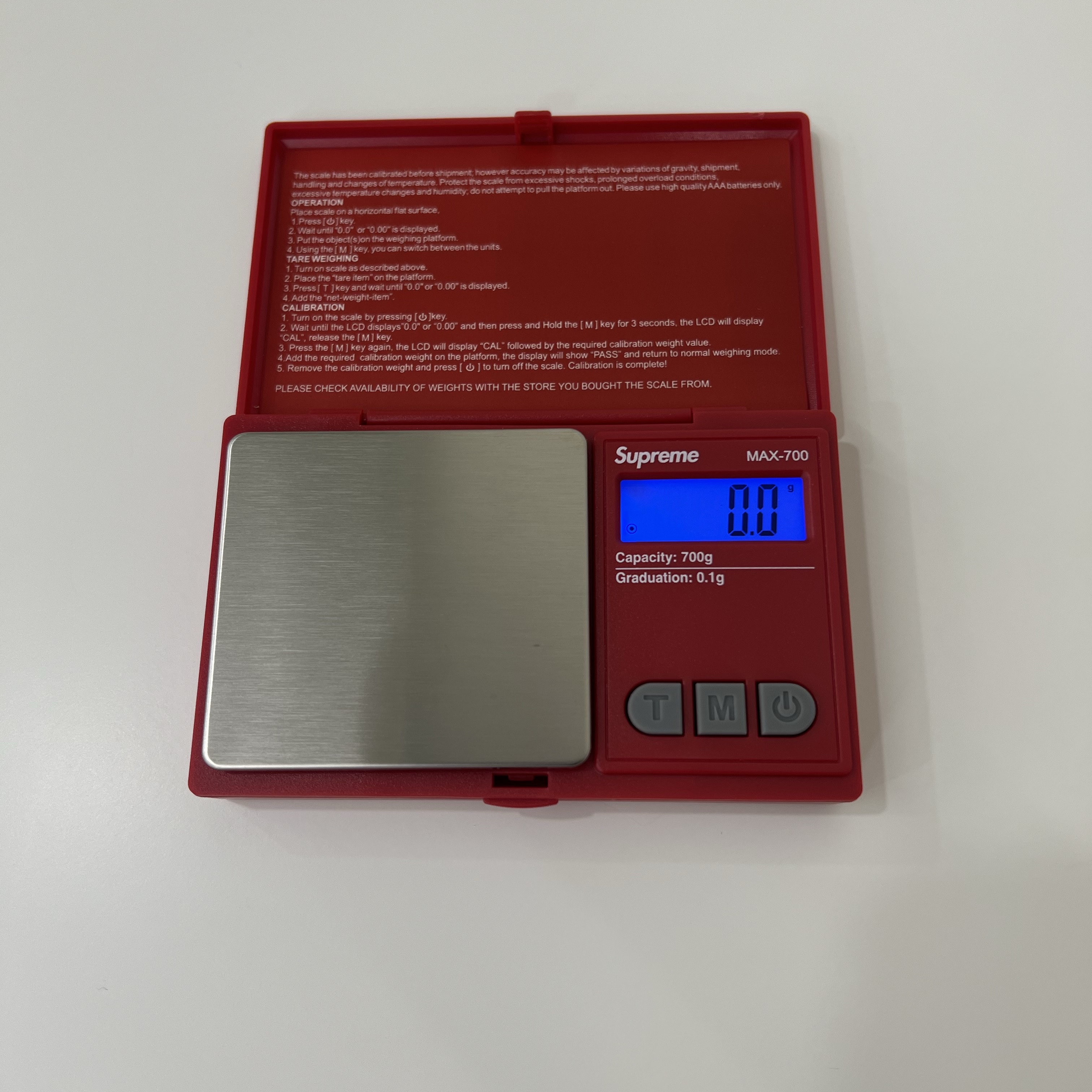 Supreme AWS MAX-700 デジタルスケール レッド Supreme シュプリーム SUPREME AWS MAX-700 Digital Scale