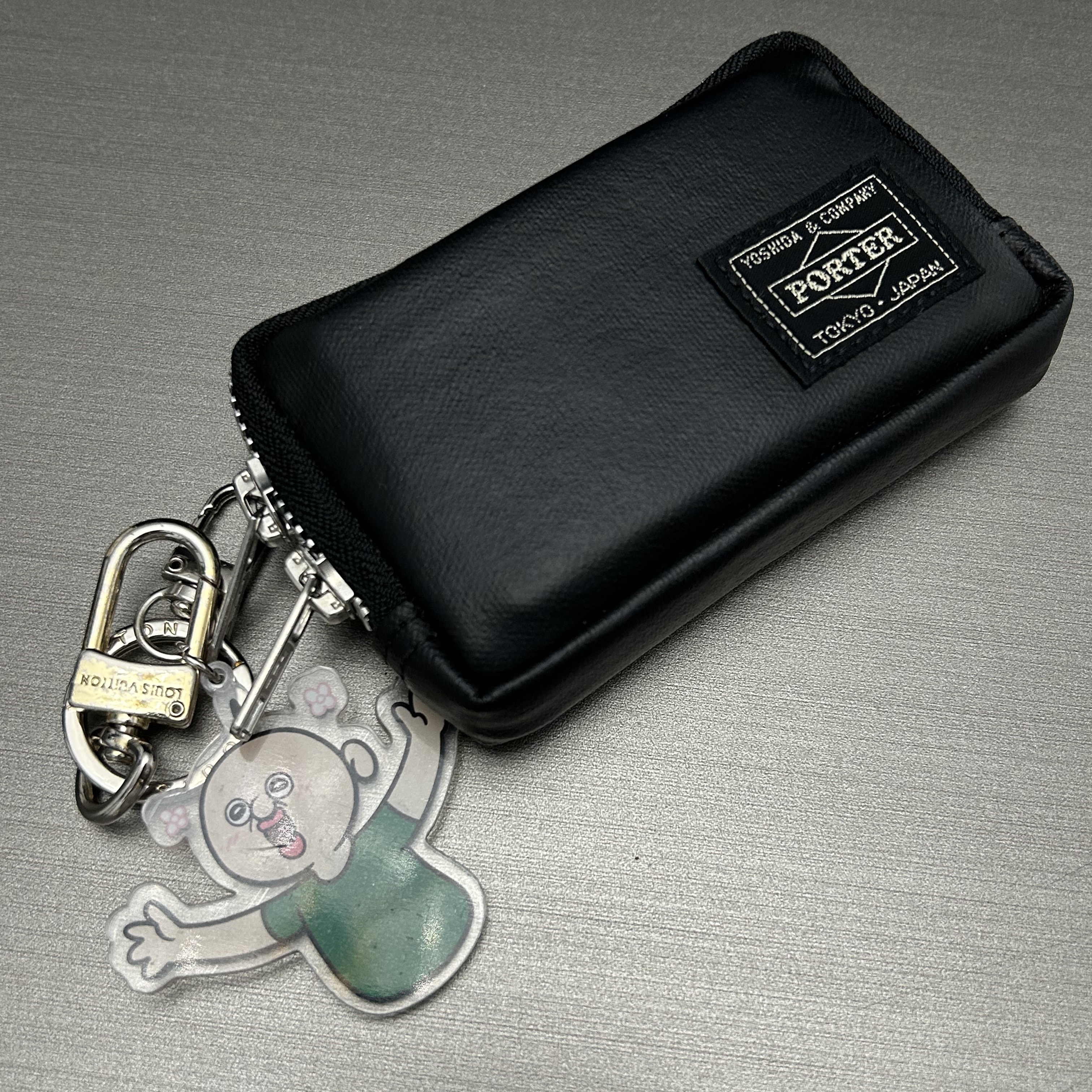 Bbangbbang Okjiyam Acrylic Keyring, Porter Freestyle Multi Coin Case Black 착용 스타일