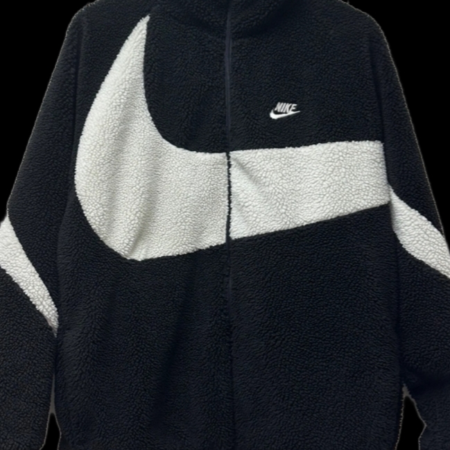 Nike Big Swoosh Full Zip Jacket Black Sail 착용 스타일