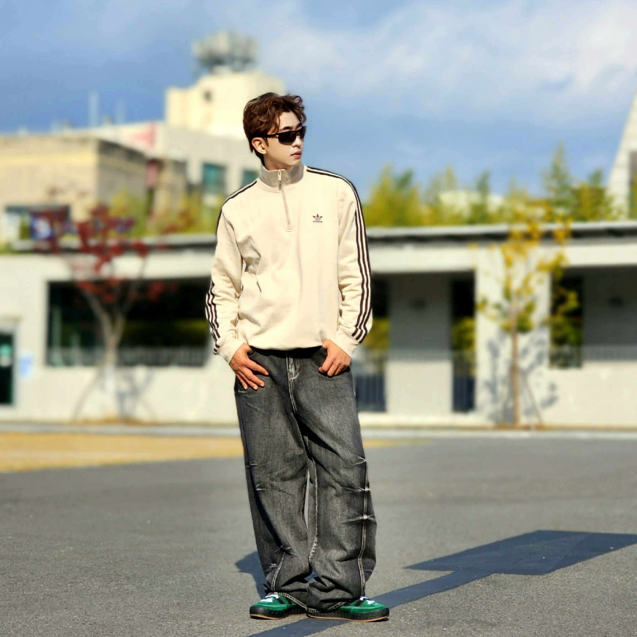 Adidas x YNuK Adimatic Dark Green Core Black 착용 스타일 - 4