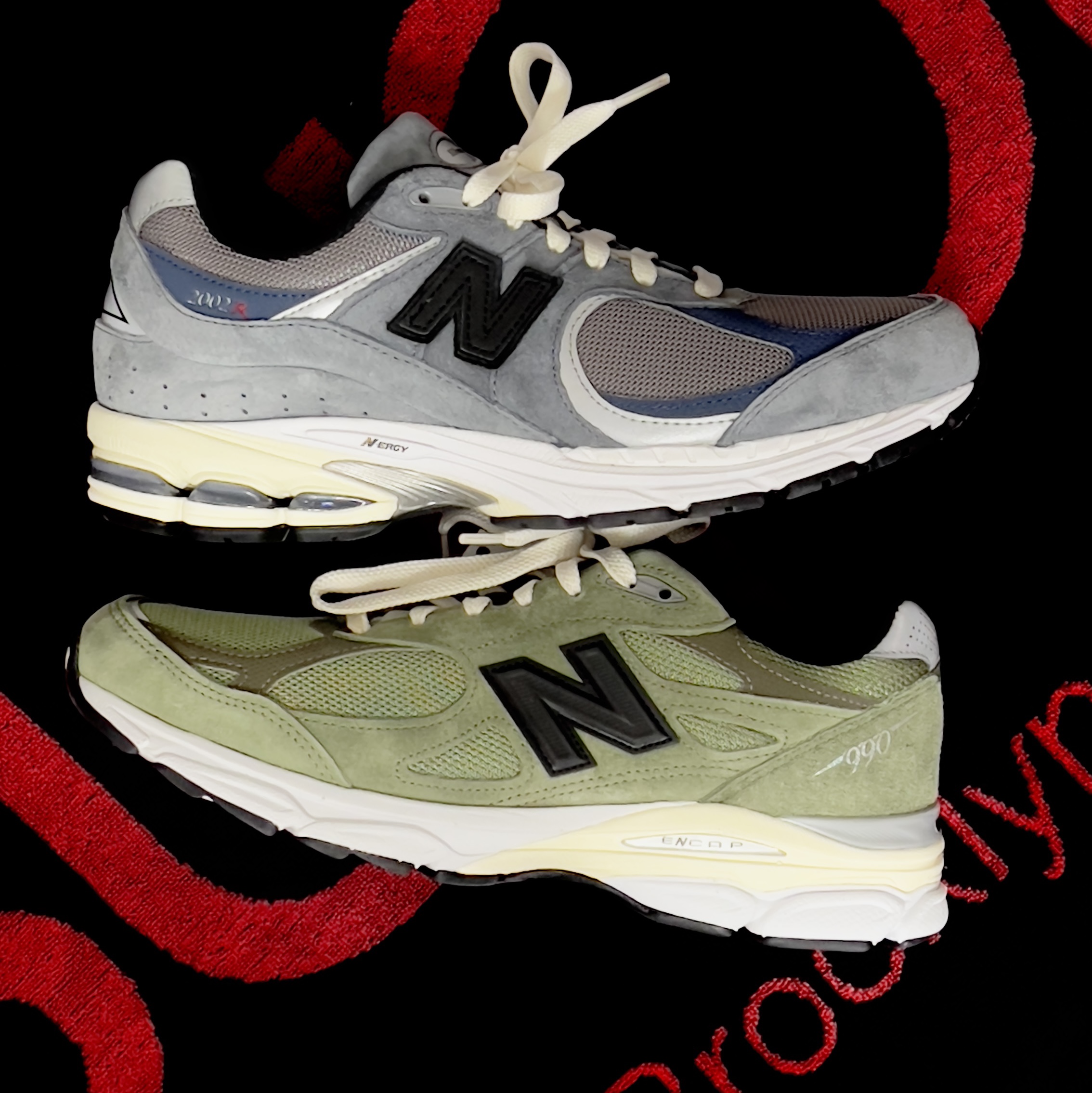 New Balance x JJJJound 990v3 Olive, New Balance x JJJJound 2002R Storm Blue 착용 스타일