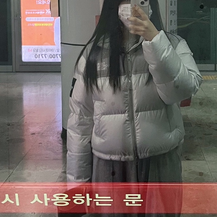 (W) The North Face White Label Novelty Nuptse Down Jacket Ice Gray, Tiffany & Co. Return To Tiffany Blue Double Heart Tag Pendant Mini Silver 착용 스타일 - 3