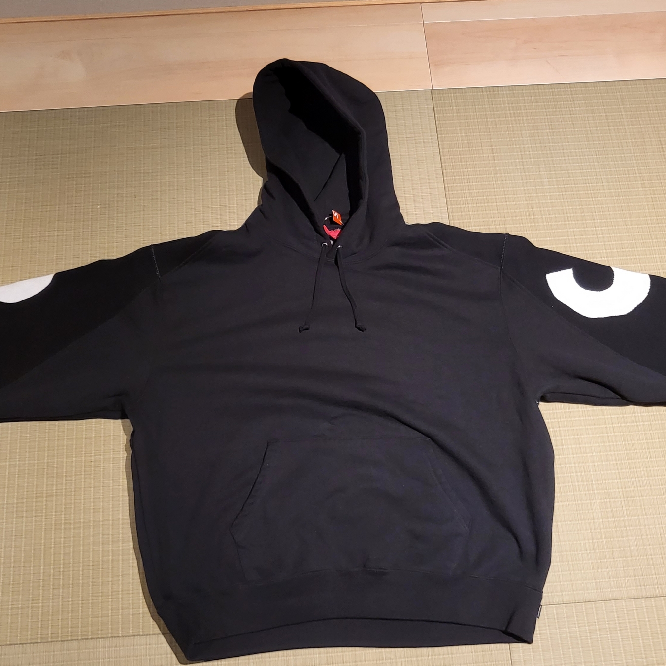 Supreme Big Logo Jacquard Hooded Sweatshirt Black - 23FW 착용 스타일 - 2