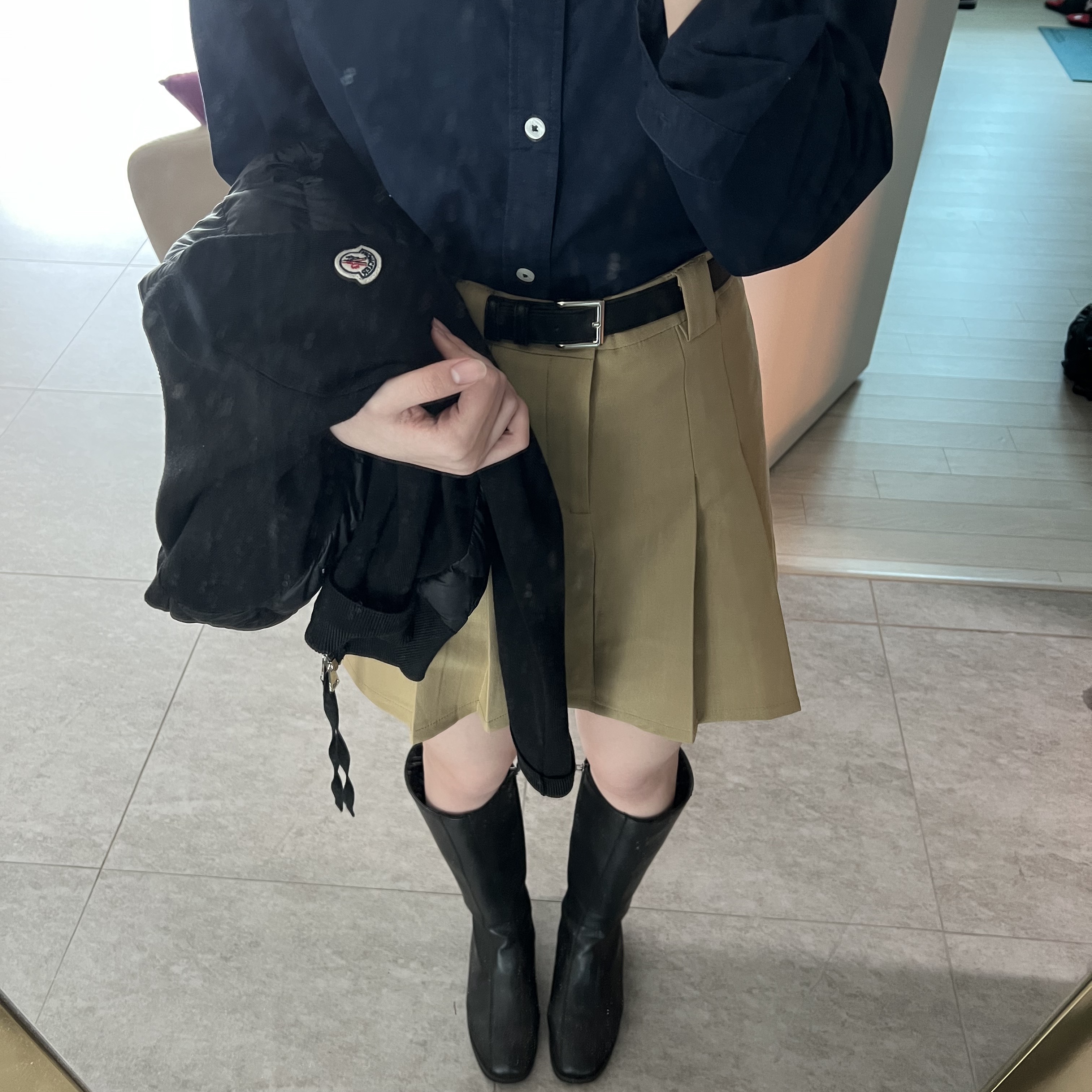Moncler Padded Wool Cardigan Black - 23FW 착용 스타일