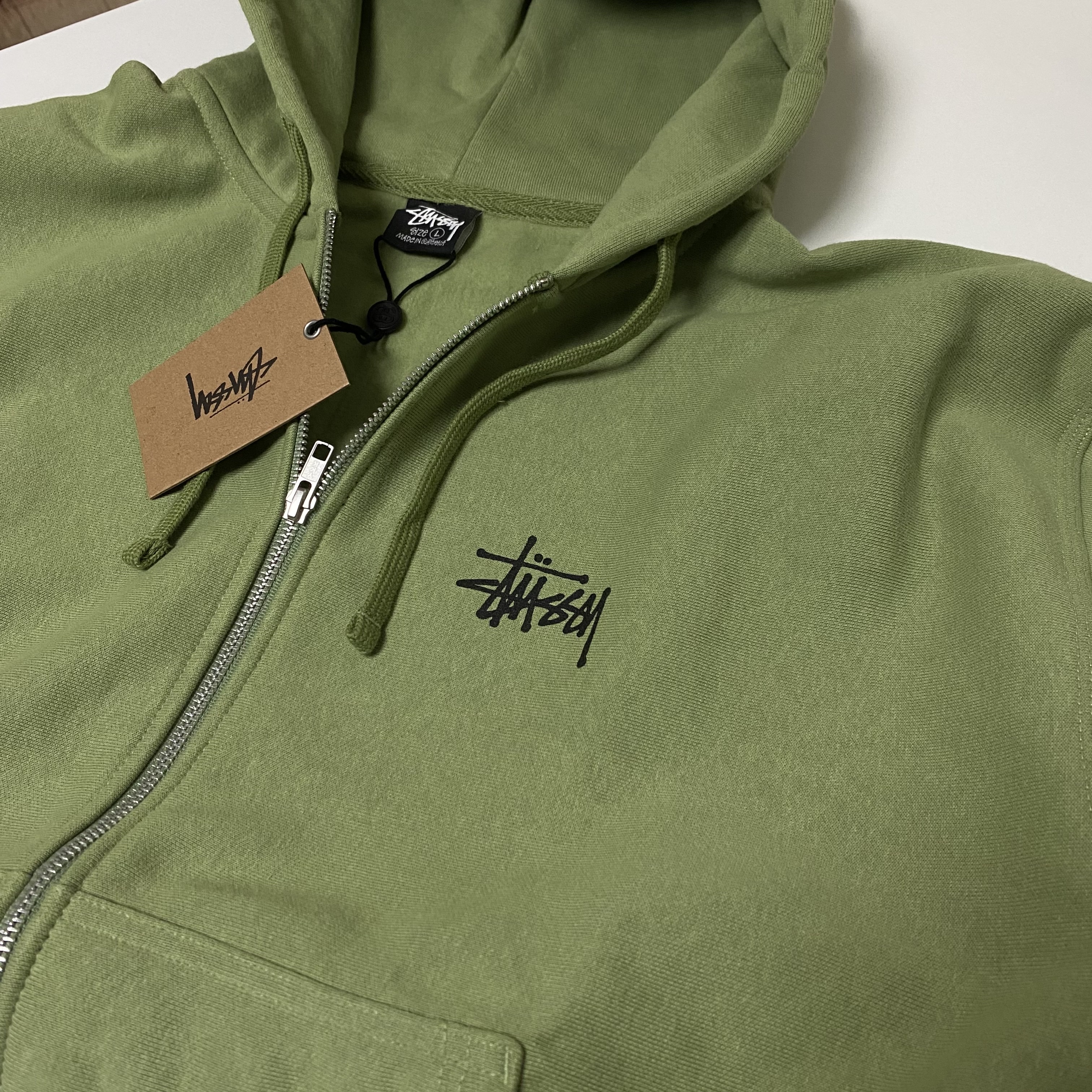 Stussy Basic Stussy Zip Hoodie Moss 2023 착용 스타일