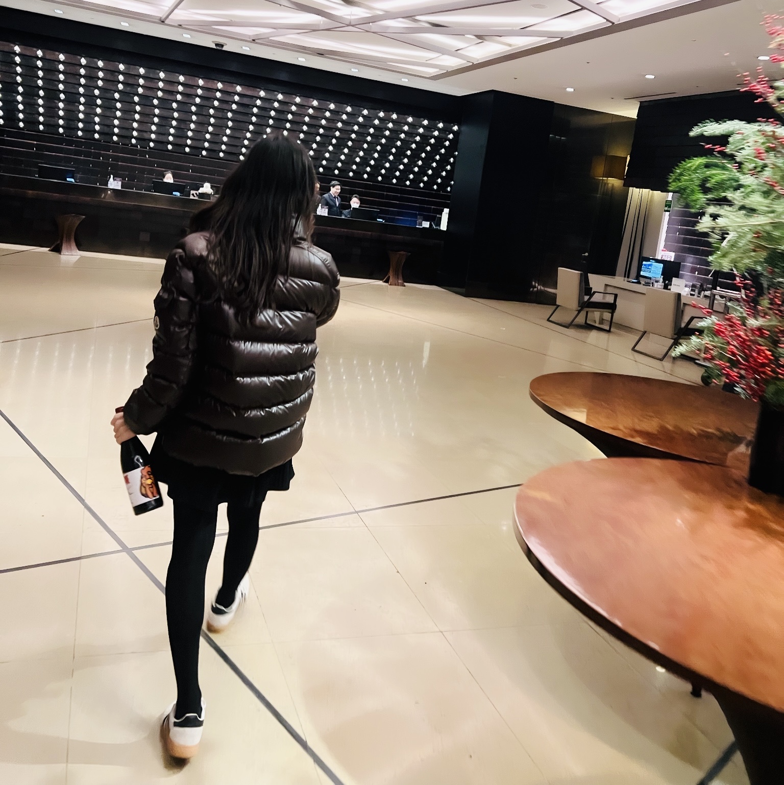 Moncler Lule Short Down Jacket Brown - 23FW 착용 스타일 - 1
