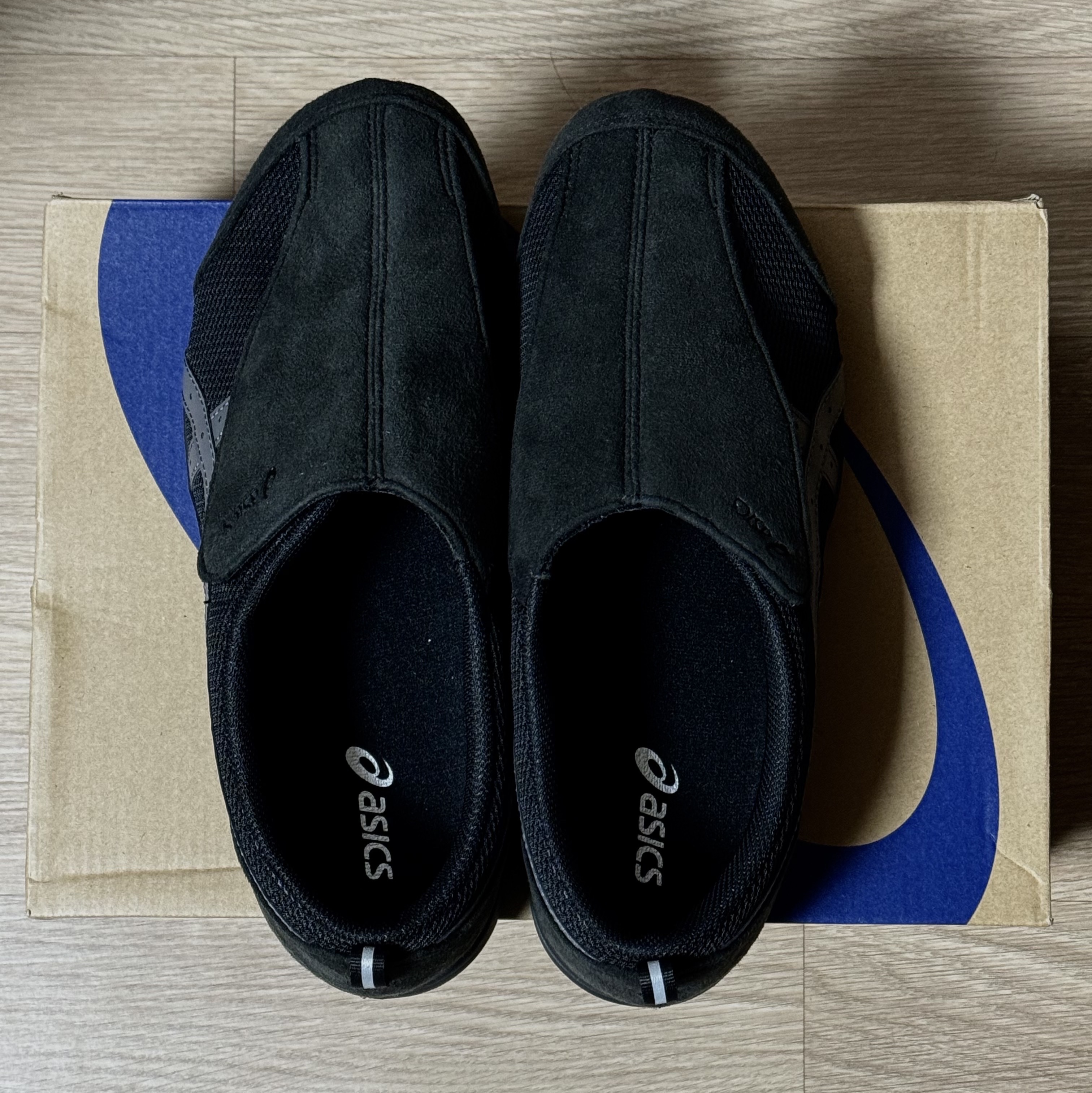 Asics Life Walker 101 Black Charcoal Grey - 3E Wide 착용 스타일 - 3