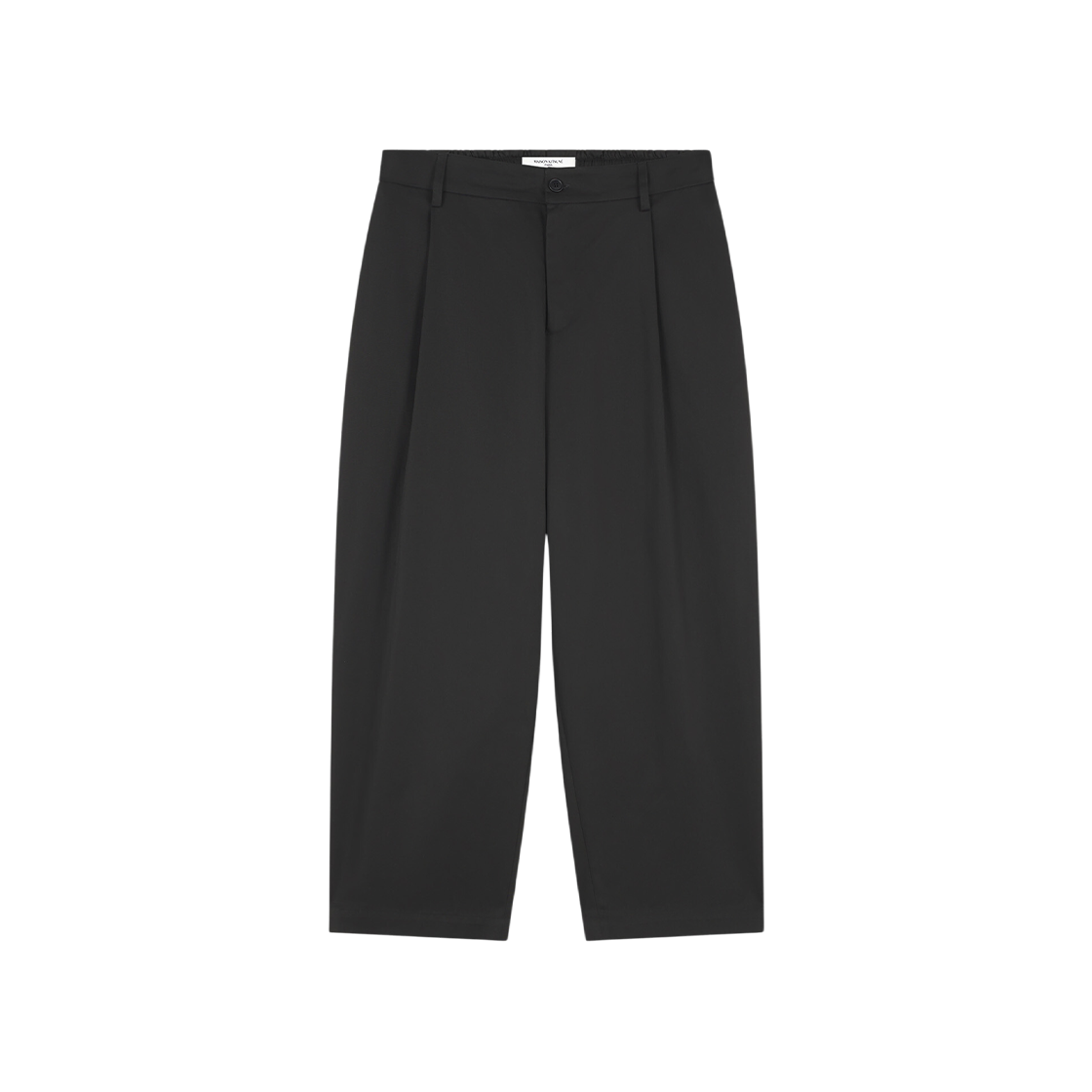 Maison Kitsune Cropped Pleated Chino Pants In Cotton Gabardine Black 상세 이미지 1