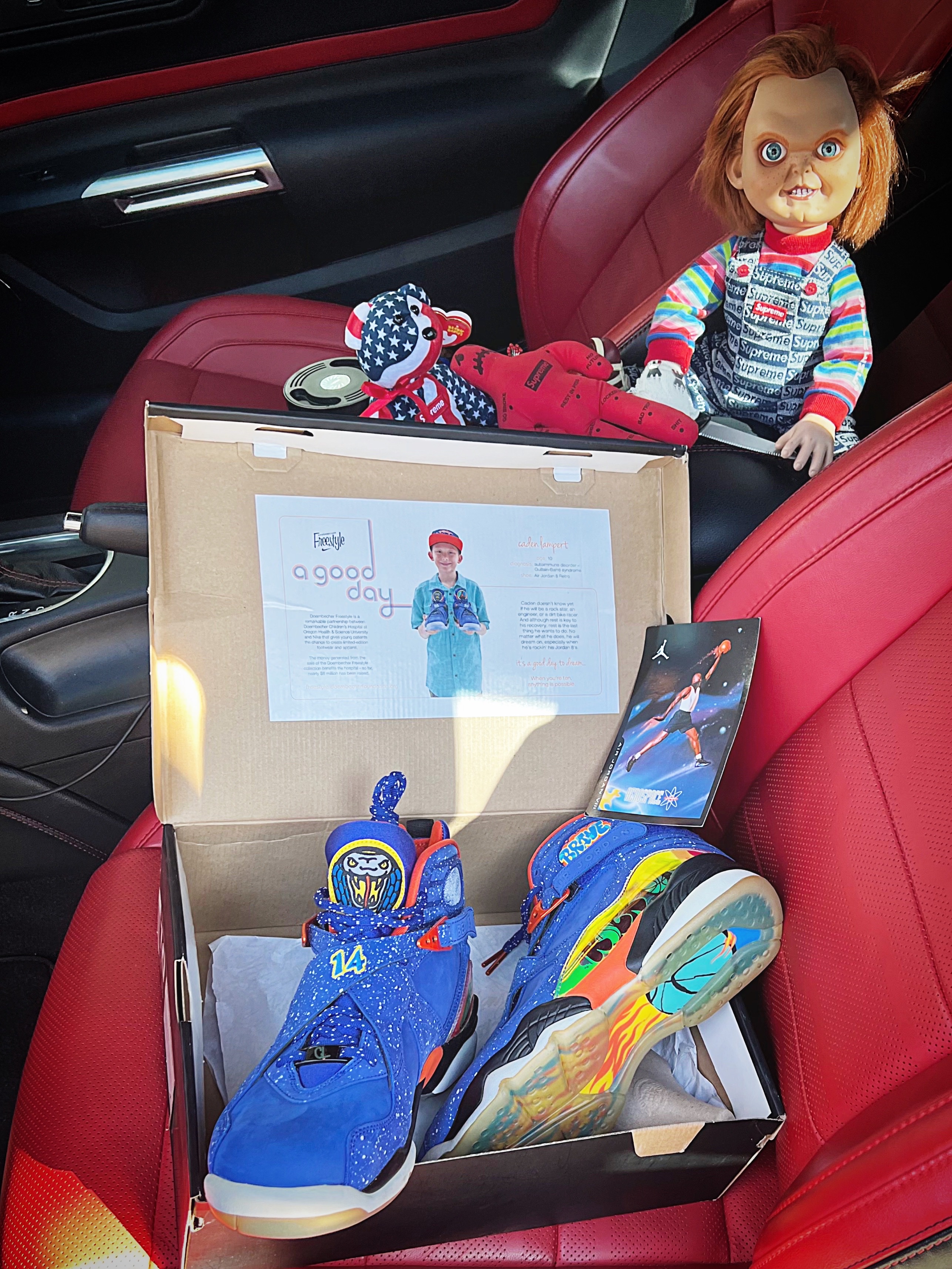 Jordan 8 Retro Doernbecher, Supreme Chucky Doll - 20FW 착용 스타일 - 2