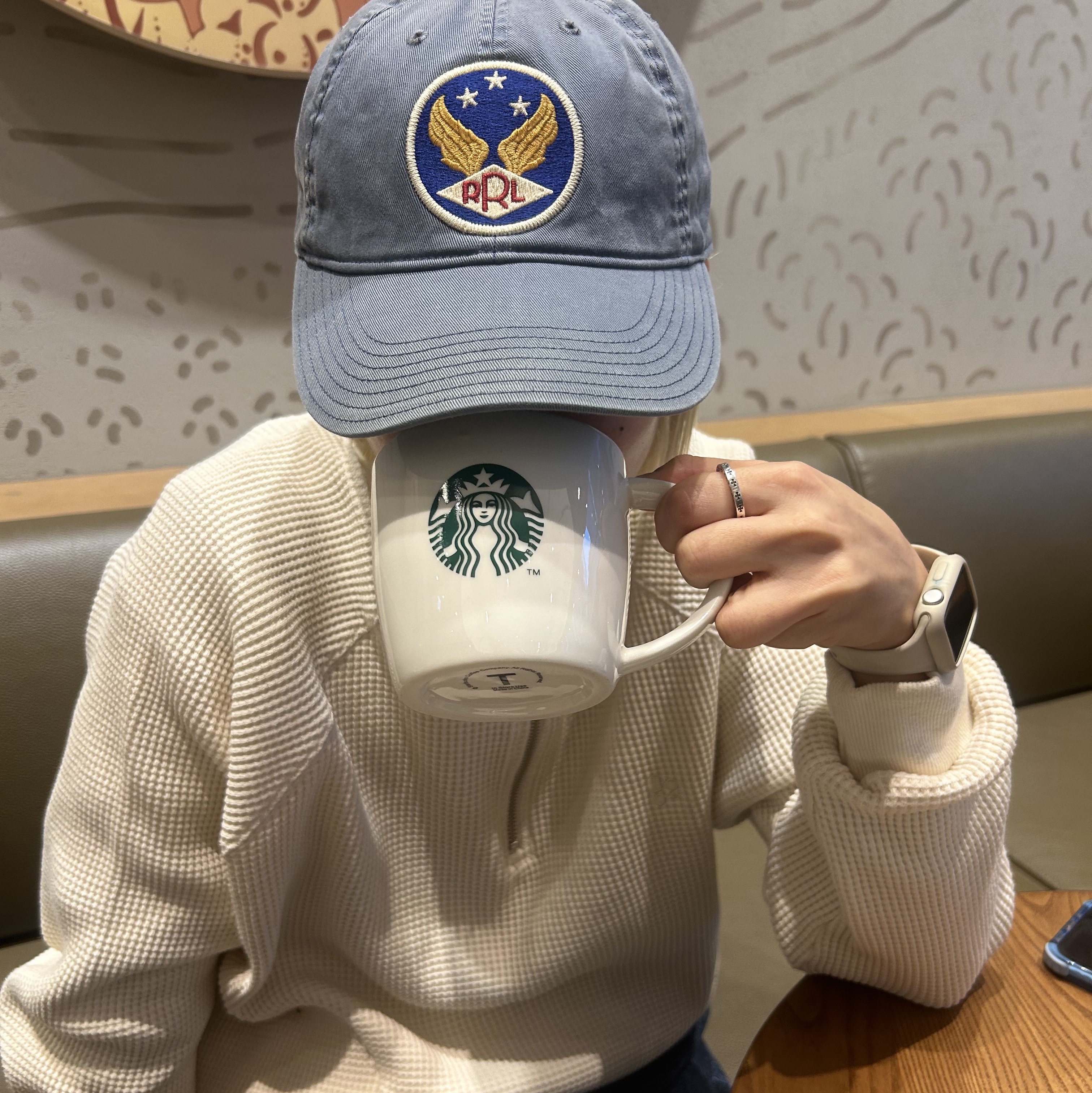 Double RL Garment Dyeing Twill Ball Cap Blue, Essentials Puffer Jacket Iridescent - 20SS 착용 스타일 - 2