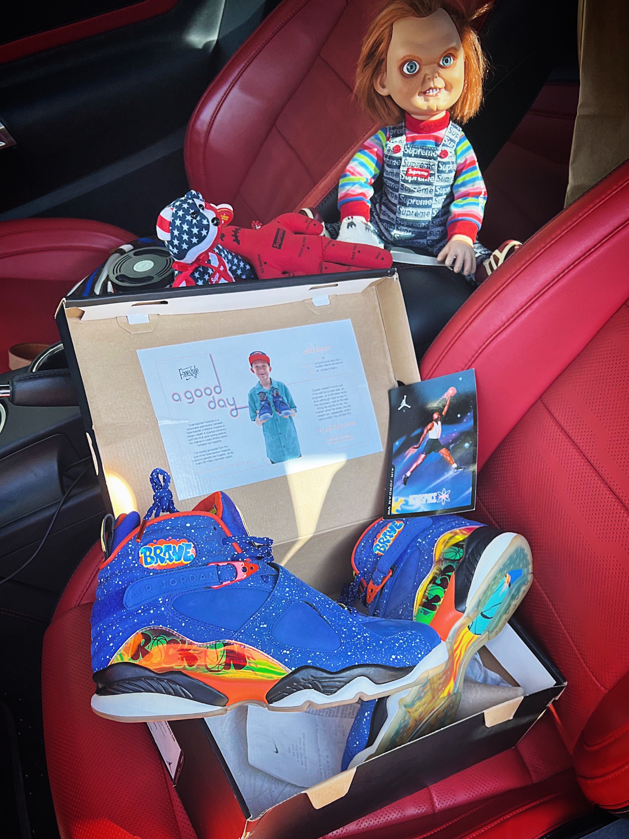 Jordan 8 Retro Doernbecher, Supreme Chucky Doll - 20FW 착용 스타일 - 3