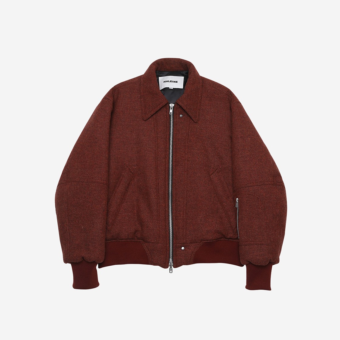 Haleine 3D Padded Wool Blouson Burgundy 상세 이미지 1