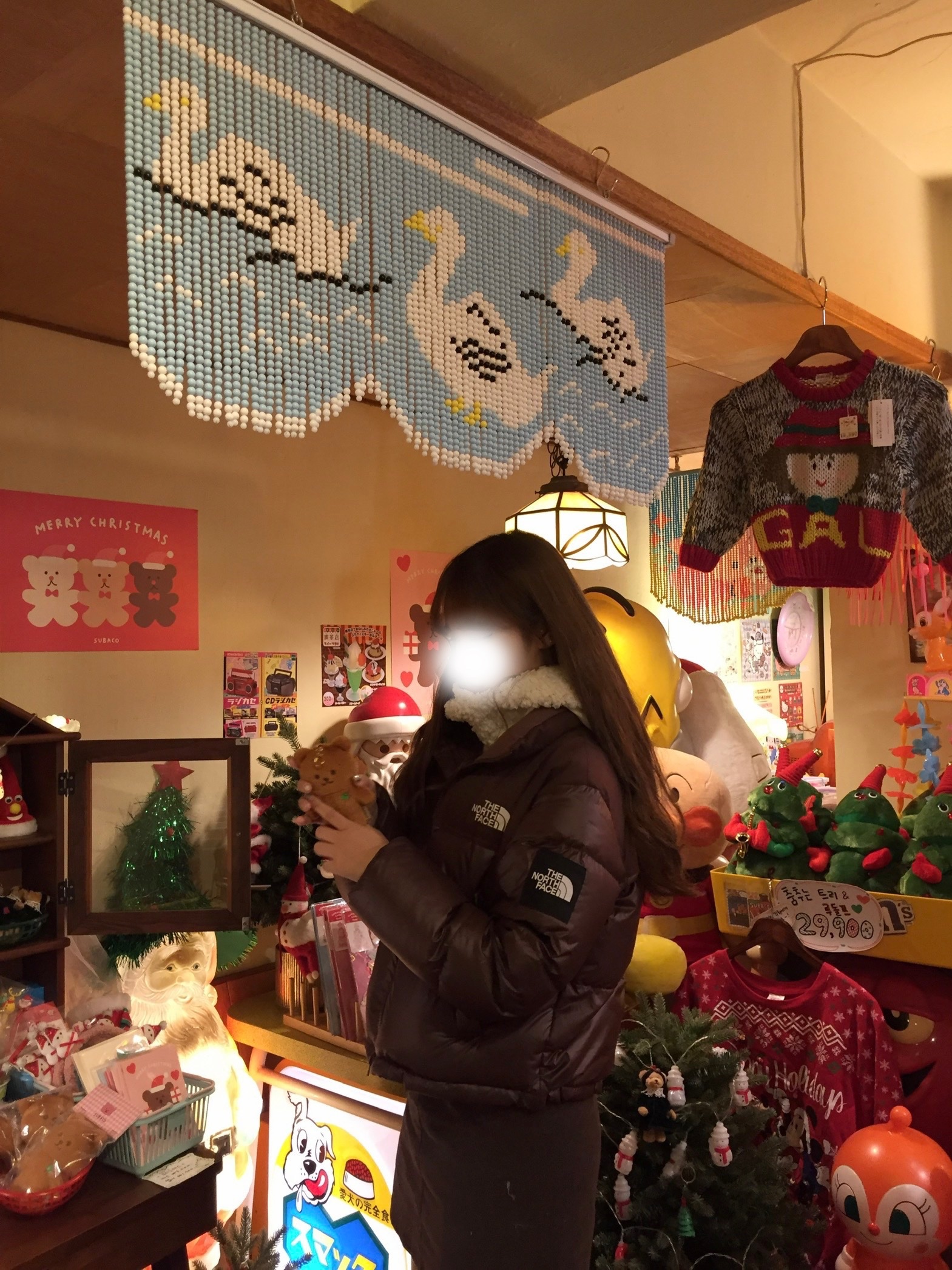 (W) The North Face White Label Novelty Nuptse Down Jacket Cocoa Brown 착용 스타일