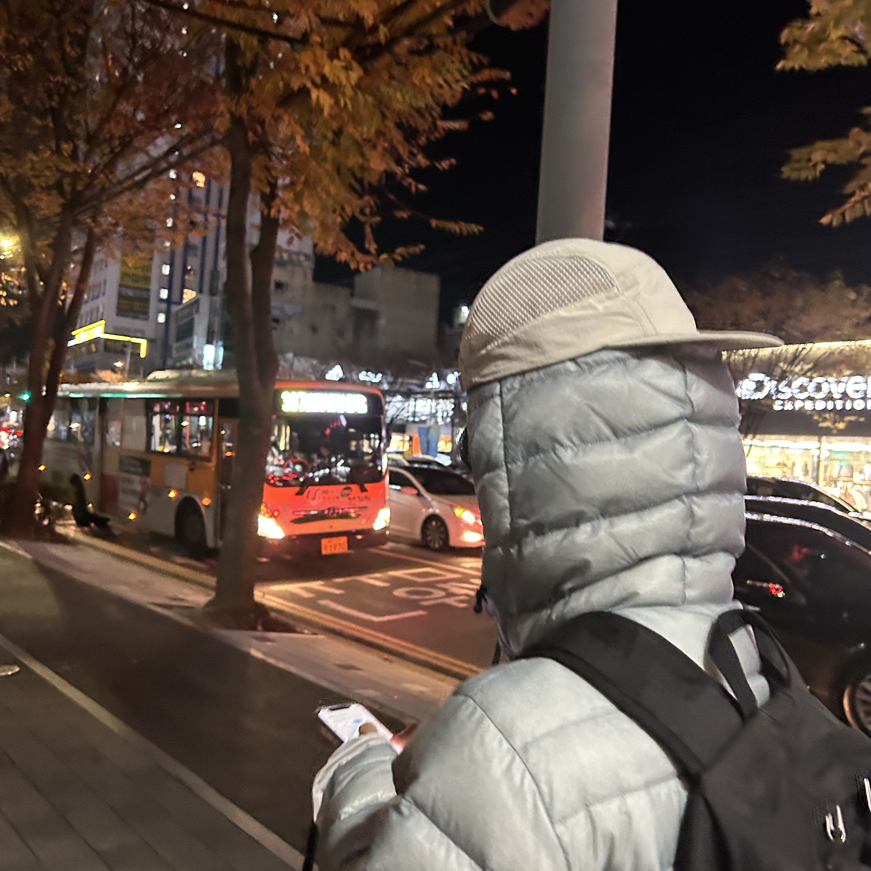 Sansan Gear Suffix Puffer Jacket Sky Blue - 23FW 착용 스타일 - 2