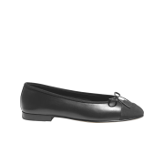 (W) Chanel Ballerina Flat Calfskin Grosgrain & Black