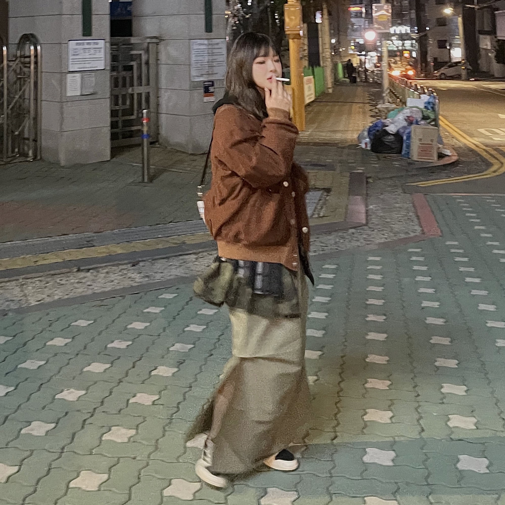 Cav Empt Cotton Snap Jacket Brown - 23FW, Human Made Rugby Ball Bag Brown 착용 스타일