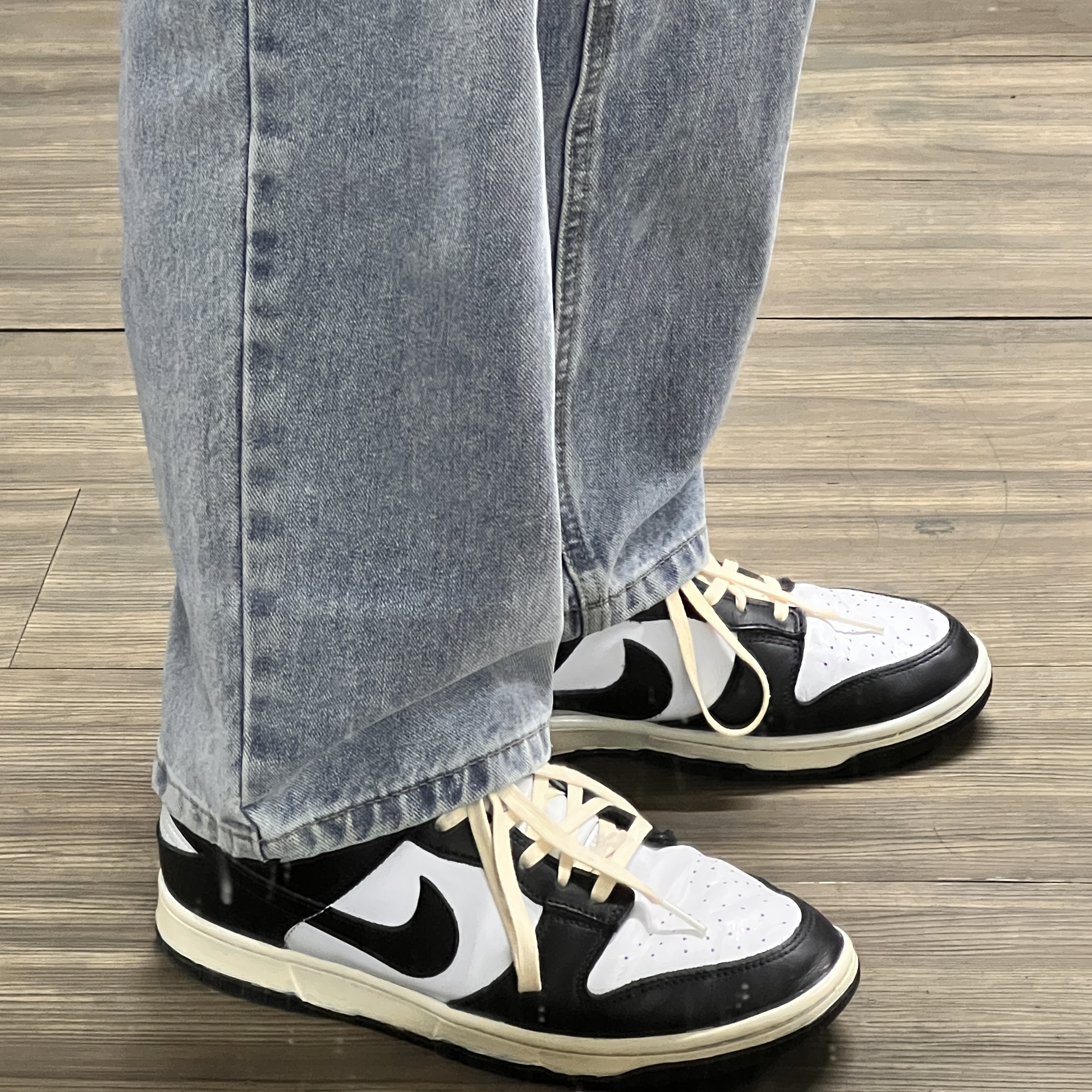 Nike Dunk Low Retro Black, (W) Nike Dunk Low Vintage Black and White 착용 스타일