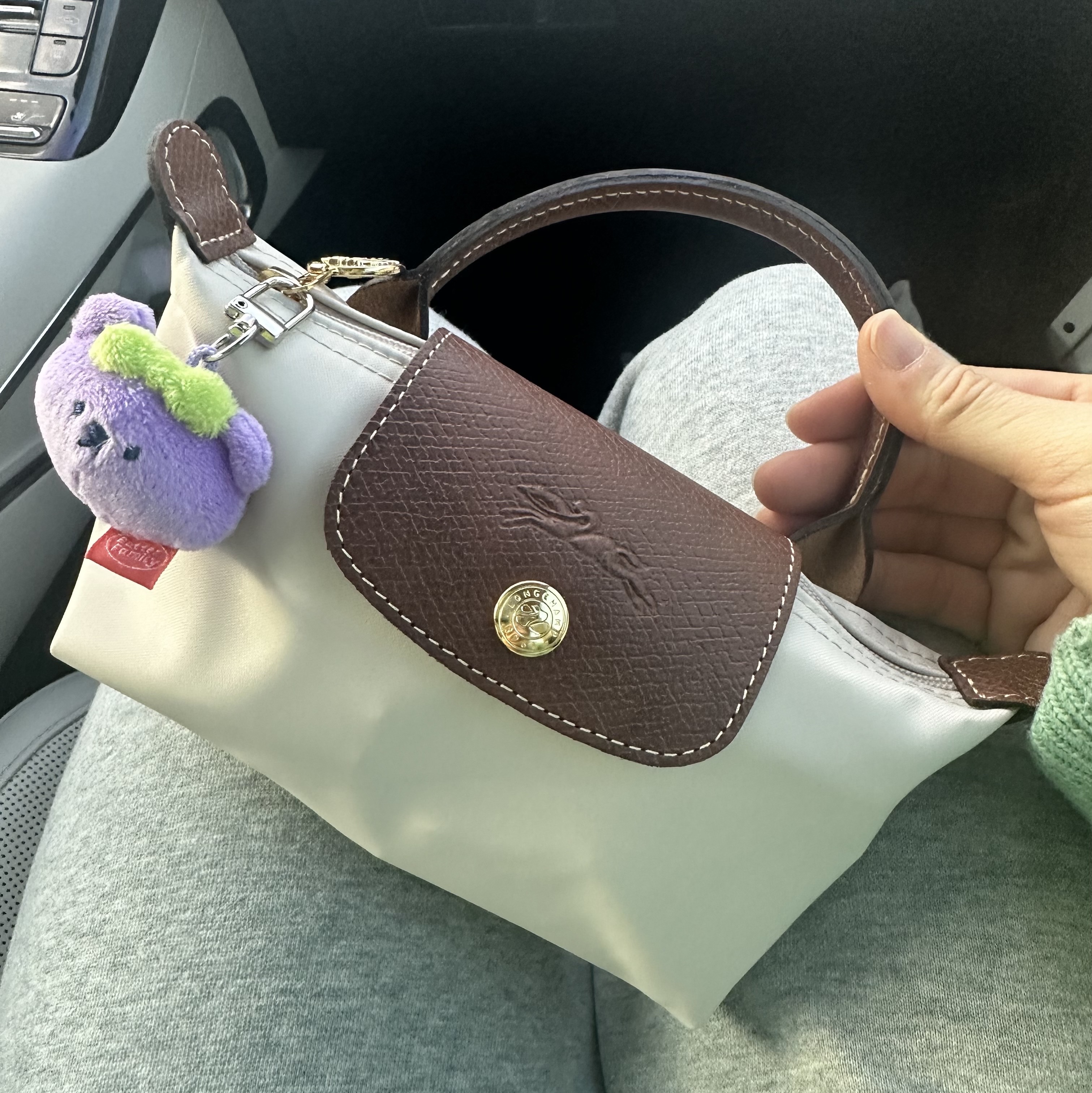 Longchamp Le Pliage Original Handle Pouch Paper 착용 스타일
