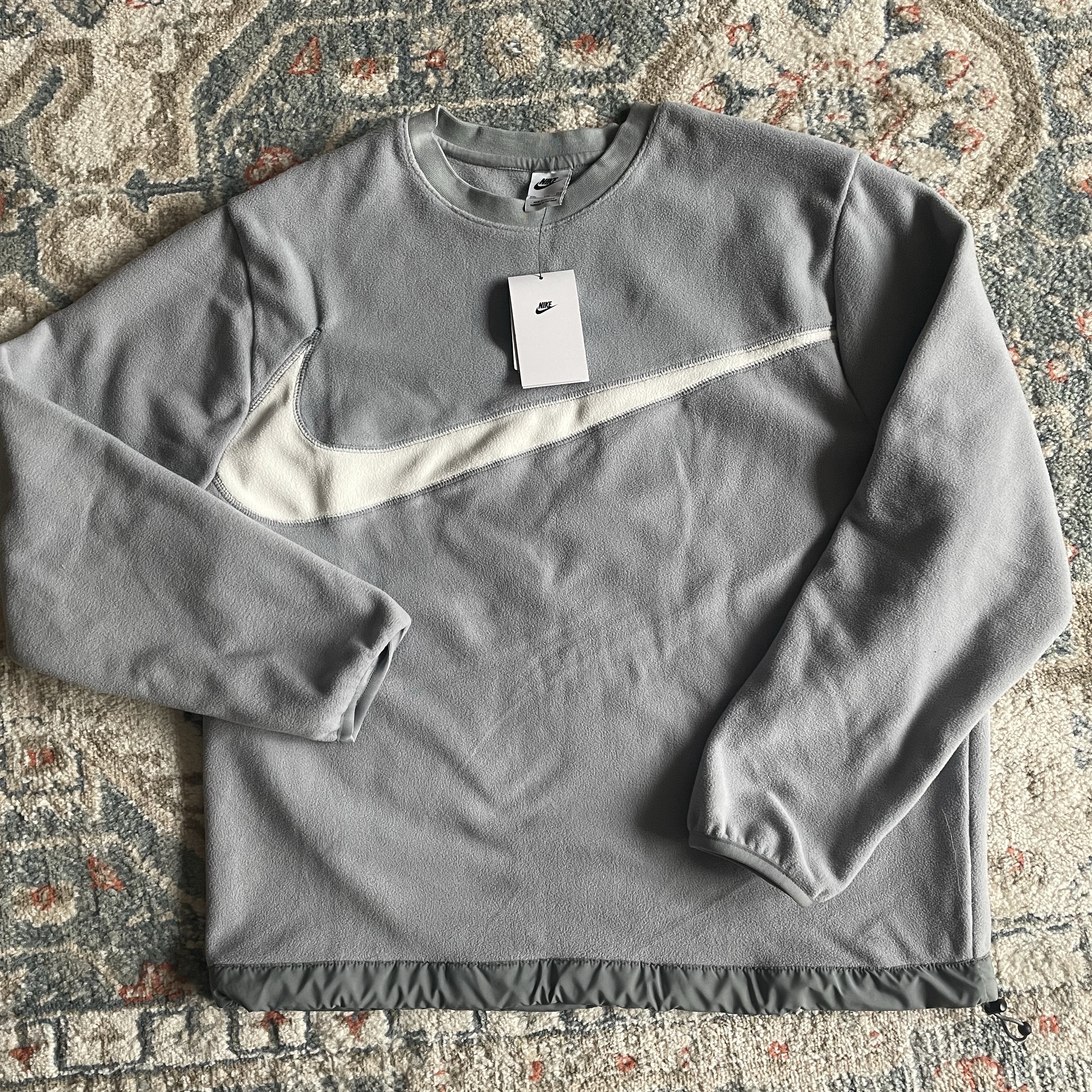 Nike Club+ Fleece Winterized Crew Neck Particle Grey - Asia 착용 스타일 - 1