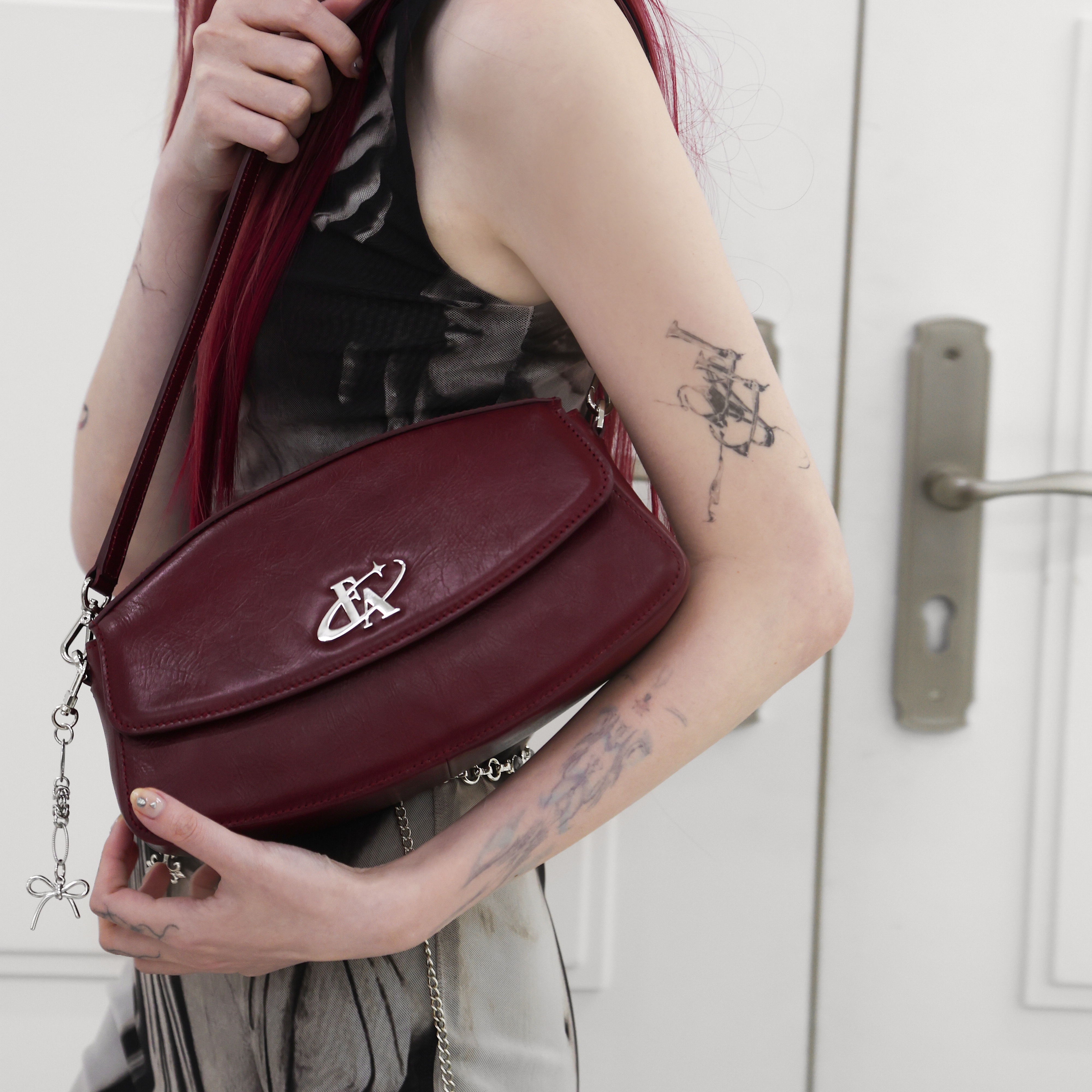 For Appeal Rugby Flap 3way Bag Wine 착용 스타일