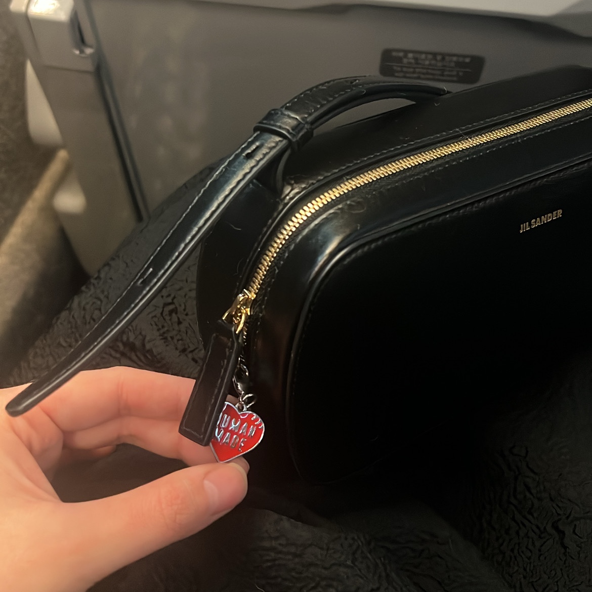 Human Made Heart Mini Keycharm Red 착용 스타일
