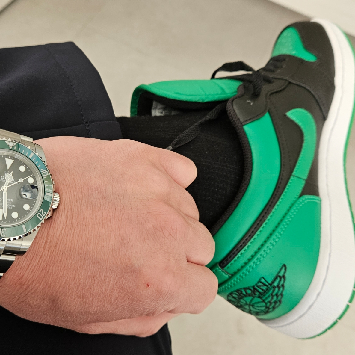 Jordan 1 Low Lucky Green 착용 스타일