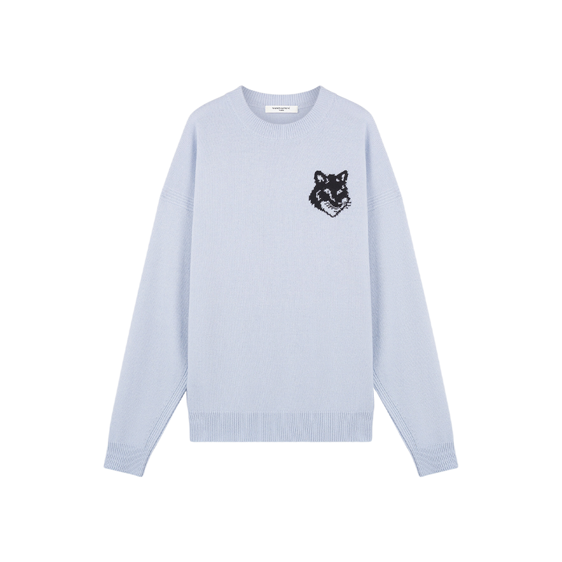 Maison Kitsune Fox Head Intarsia Comfort Jumper Sky Blue 상세 이미지 1