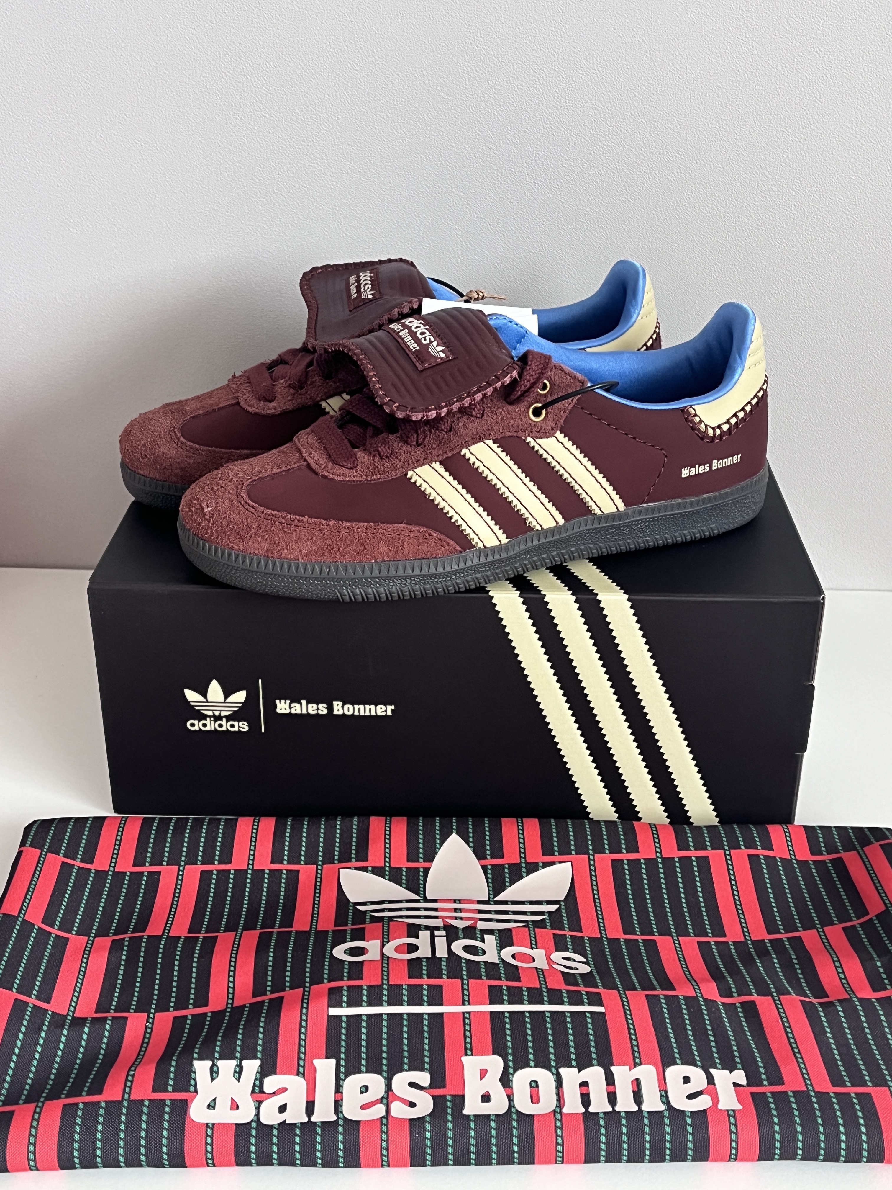 Adidas x Wales Bonner Nylon Samba Fox Brown Sandy Beige 착용 스타일