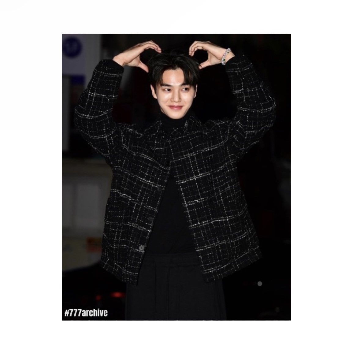 Solid Homme Tweed Jacket Black 착용 스타일 - 2