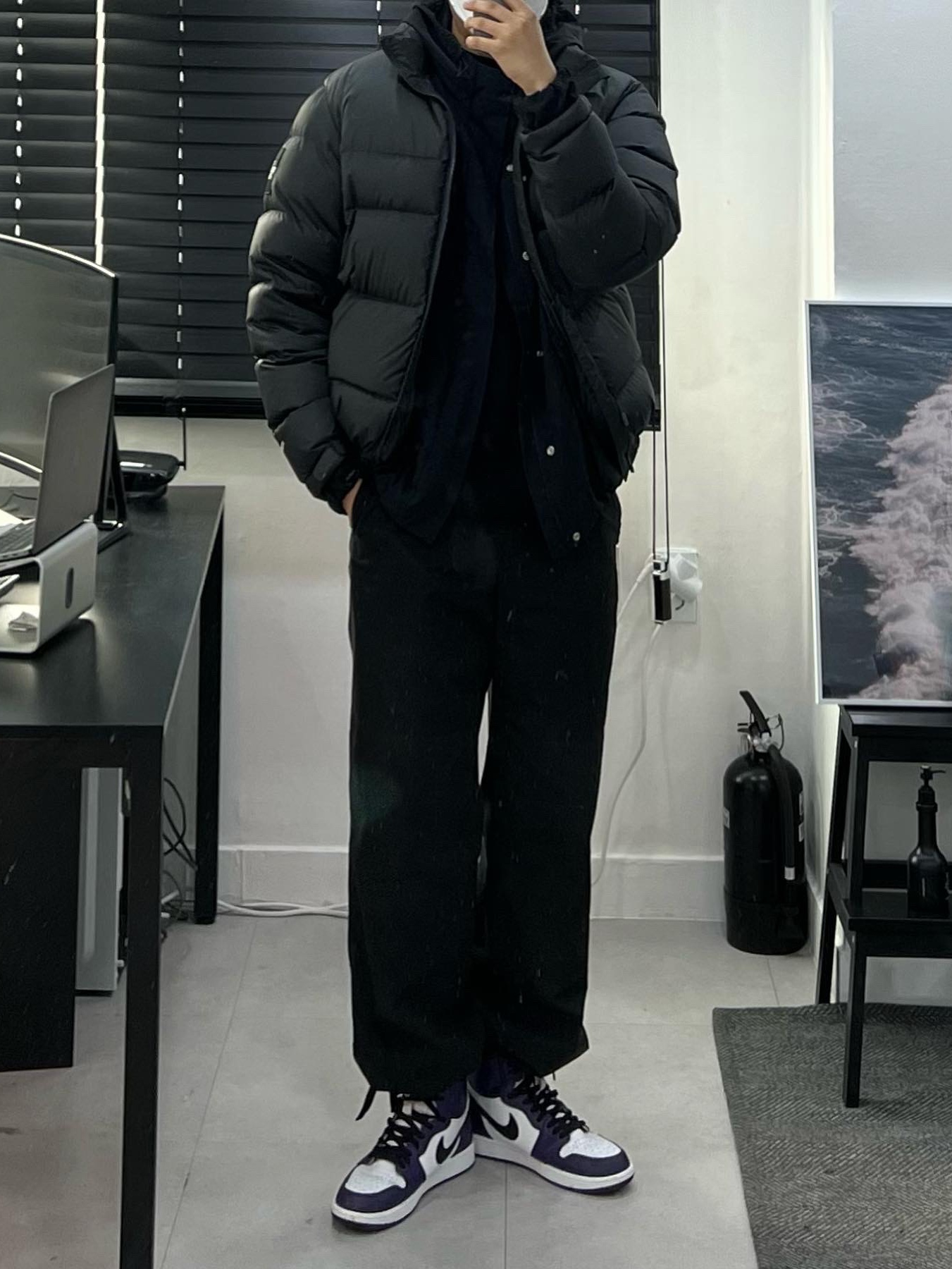 Jordan 1 Retro High OG Court Purple 2020, The North Face 1992 Nuptse Jacket Black 착용 스타일
