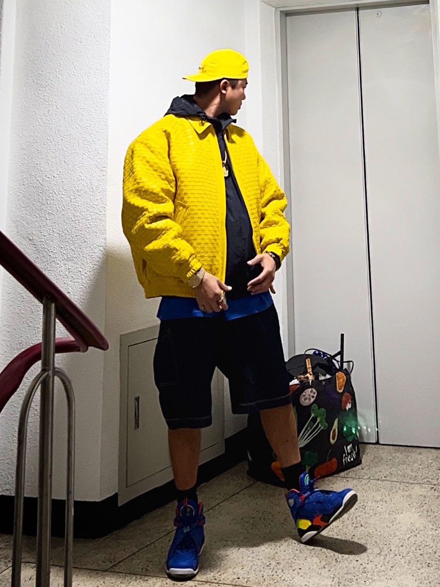Jordan 8 Retro Doernbecher, Supreme x Bounty Hunter Skulls T-Shirt Royal - 23FW 착용 스타일 - 3