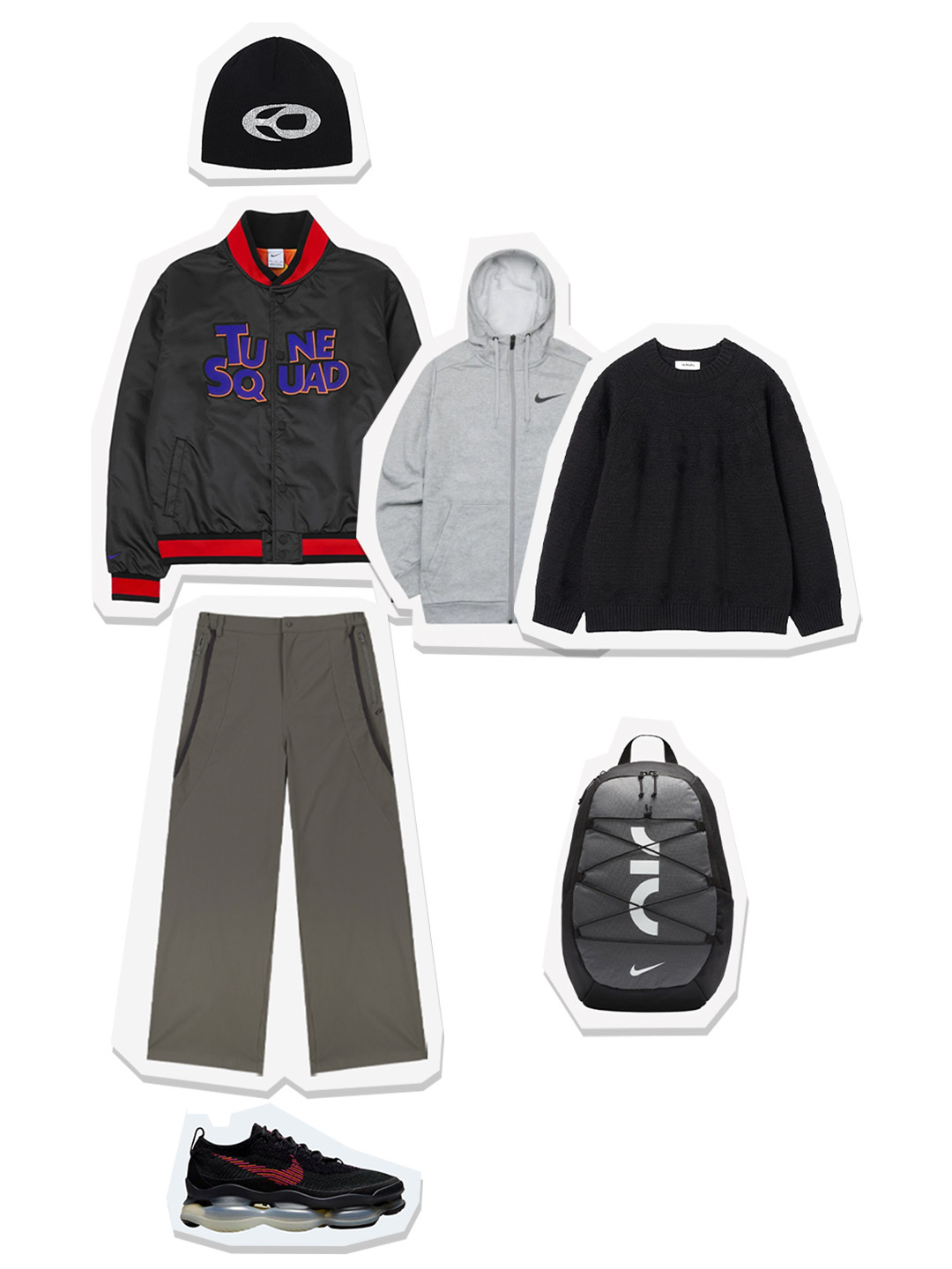 Nike x Space Jam: A New Legacy Varsity Jacket Tune Squad - Asia, Nike Dri-Fit Full Zip Training Hoodie Dark Grey Heather - Asia 착용 스타일 - 1