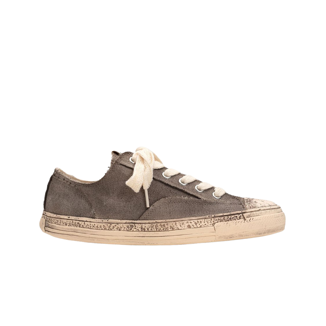 Maison Mihara Yasuhiro General Scale Past Sole 6-Hole Overdyed Canvas Low-top Sneakers Gray 상세 이미지 1