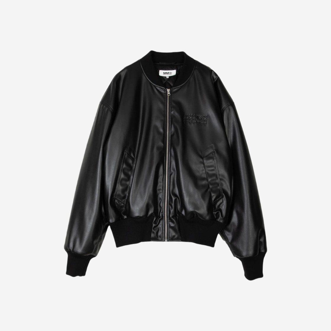 MM6 Maison Margiela Kaban Leather Bomber Jacket Black 상세 이미지 1