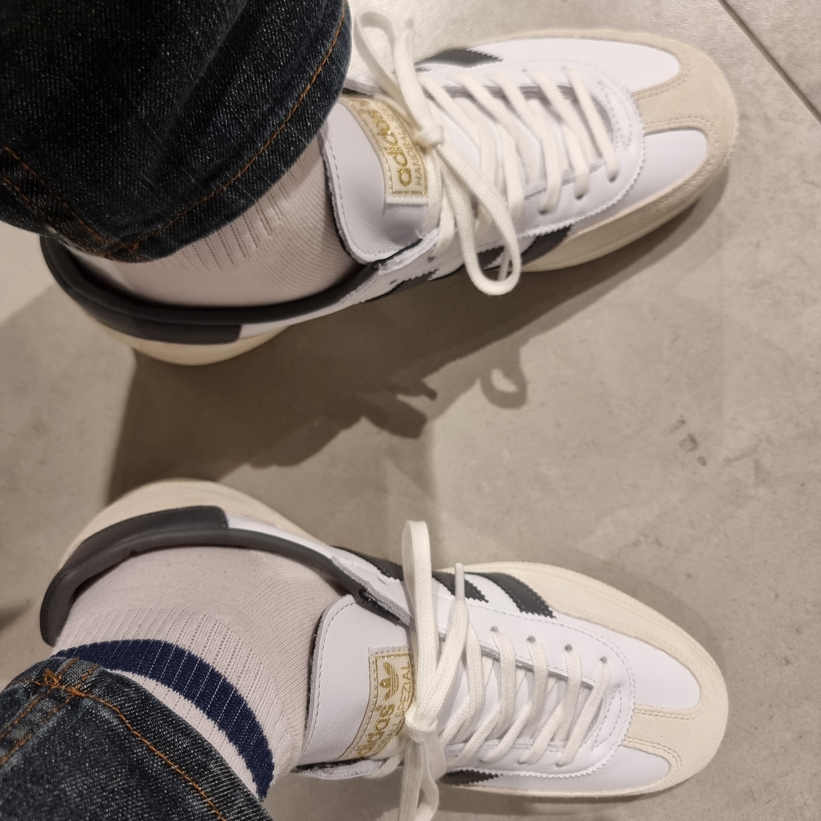 Adidas Spezial Handball White Grey Five 착용 스타일