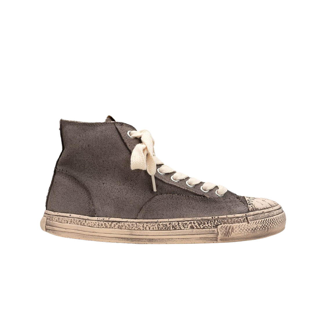 Maison Mihara Yasuhiro General Scale Past Sole Overdyed Canvas High-top Sneakers Gray 상세 이미지 1