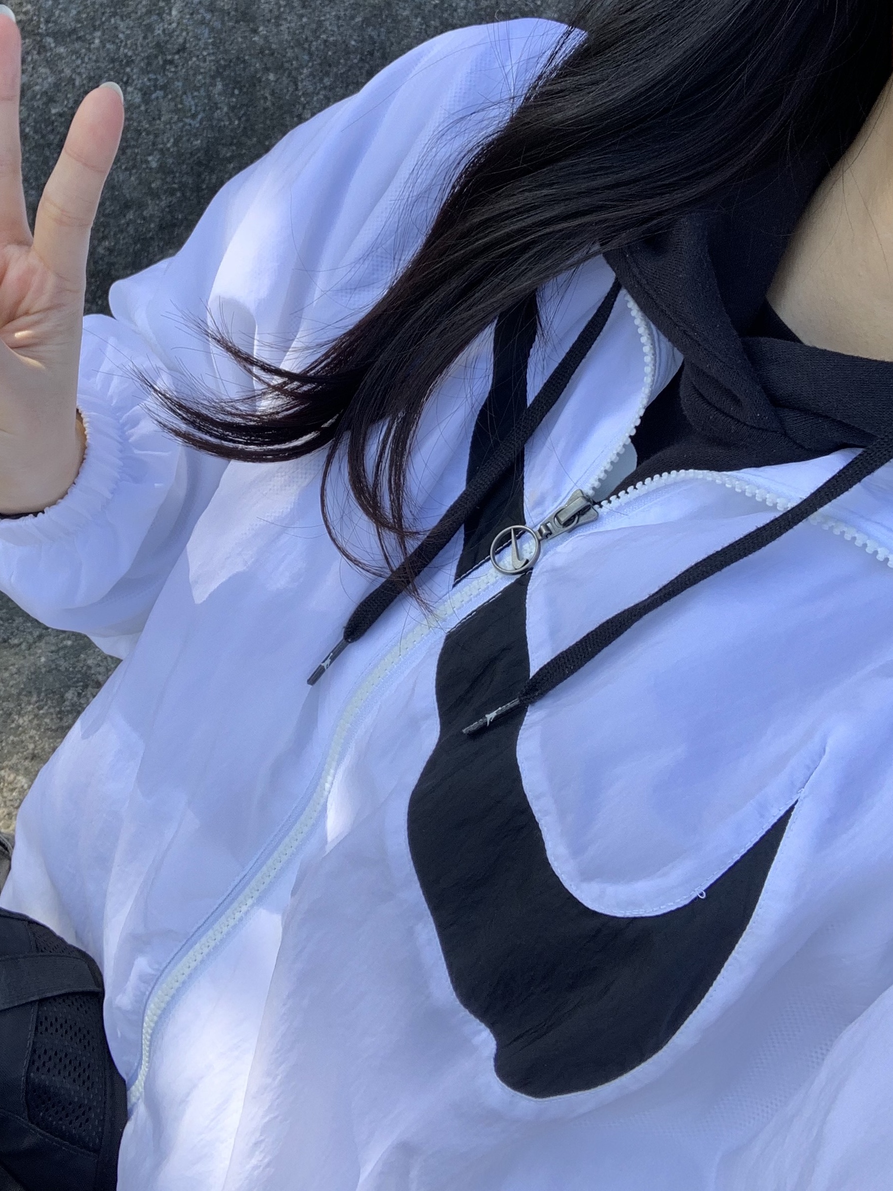 (W) Nike NSW Essential Woven Jacket White - Asia μ°©μ© μ€νμΌ - 2